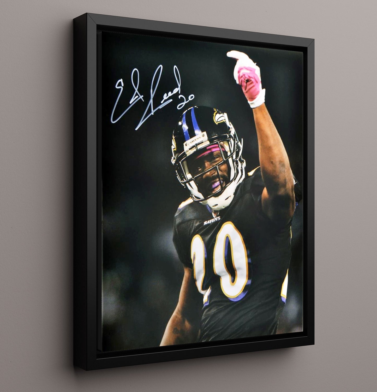 Ed Reed - Ballhawk Supreme Vintage Football Wall Art - 16x20 Framed Canvas football decor