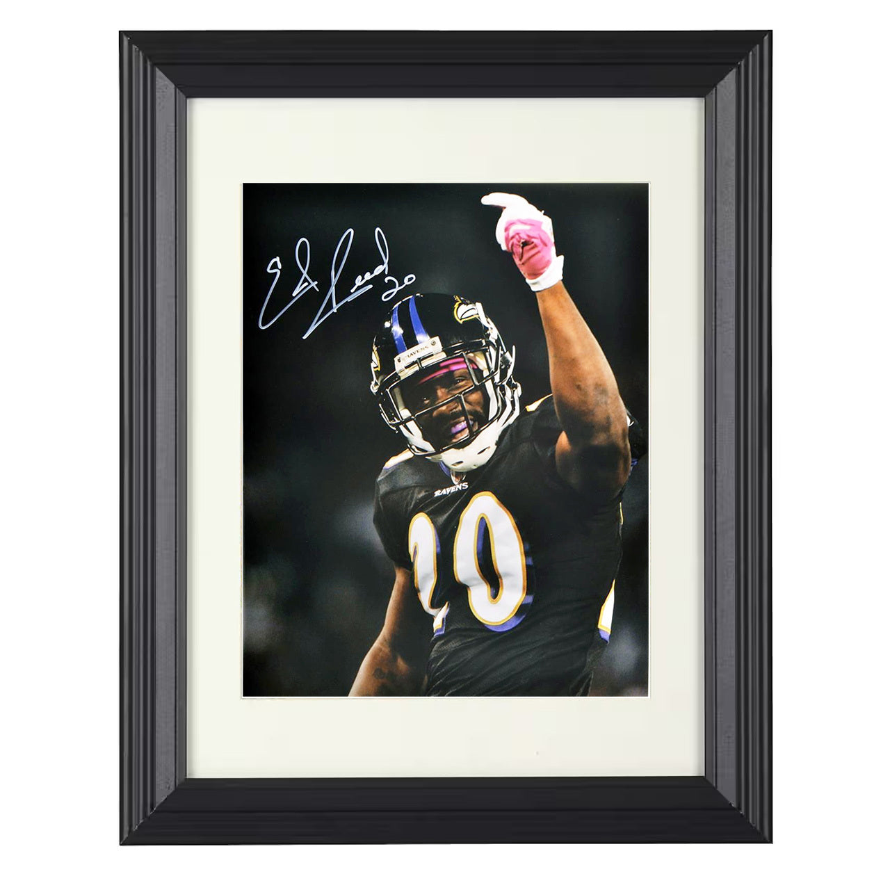 Ed Reed – Ballhawk Supreme Image – 8x10 black beveled framed football wall art