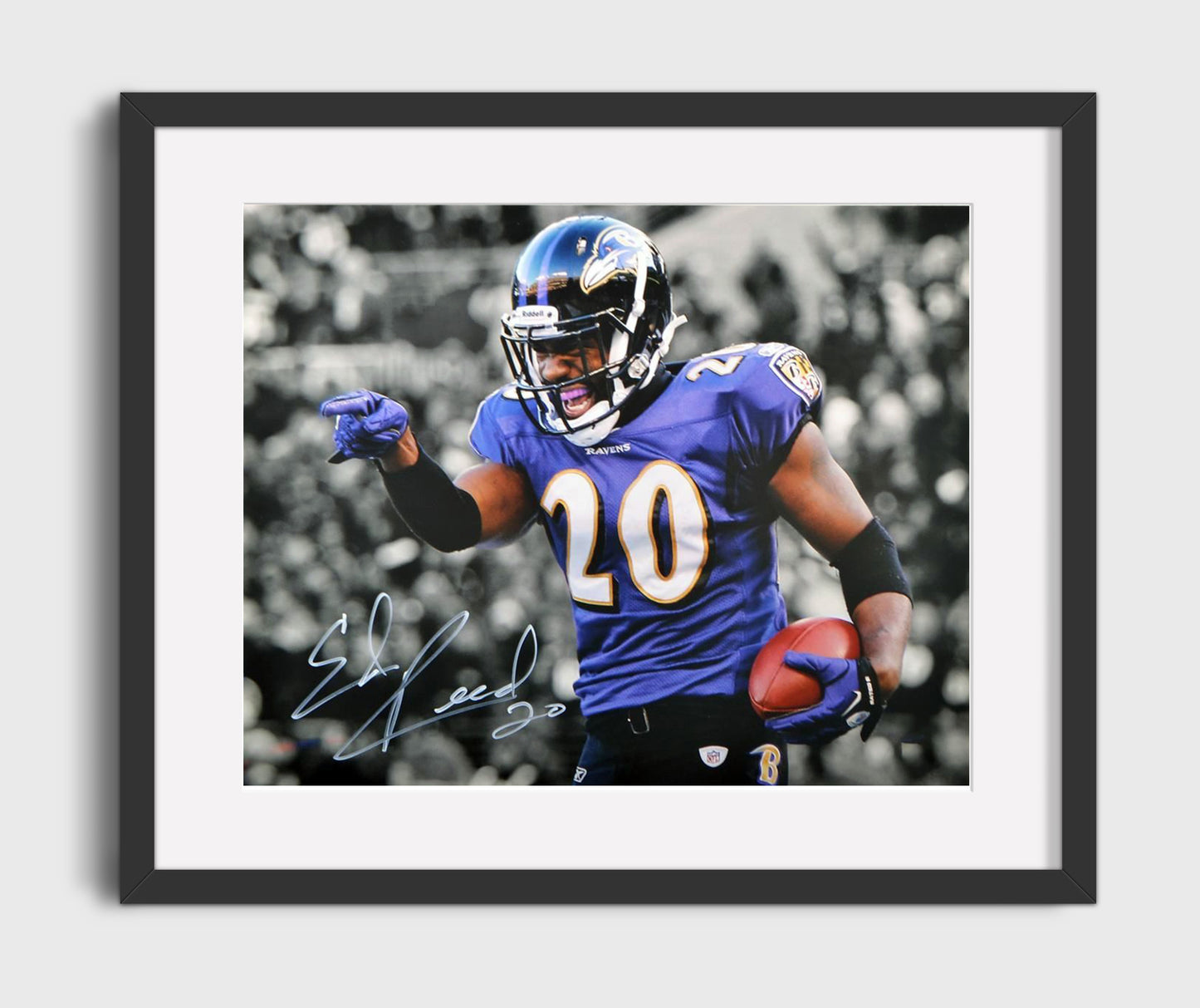 Ed Reed Baltimore Celebration Point Spotlight Football Wall Art 16x20 Gallery Framed Artwork wall art print - Football decor