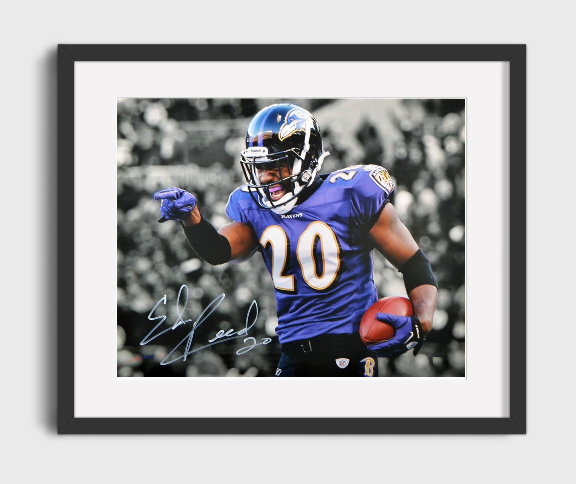 Ed Reed Baltimore Celebration Point Spotlight Football Wall Art 16x20 Gallery Framed Artwork wall art print - Football decor