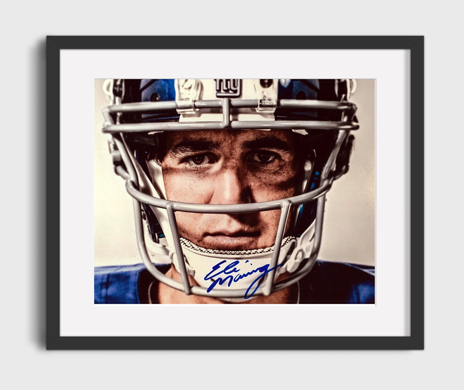 Eli Manning - Big Blue Focus Football Wall Art - football wall art print