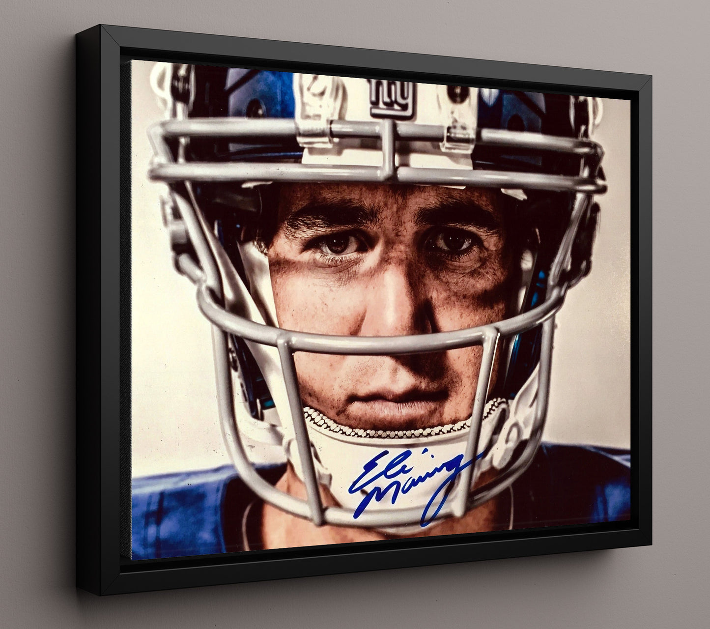 Eli Manning - Big Blue Focus Football Wall Art - football wall art print