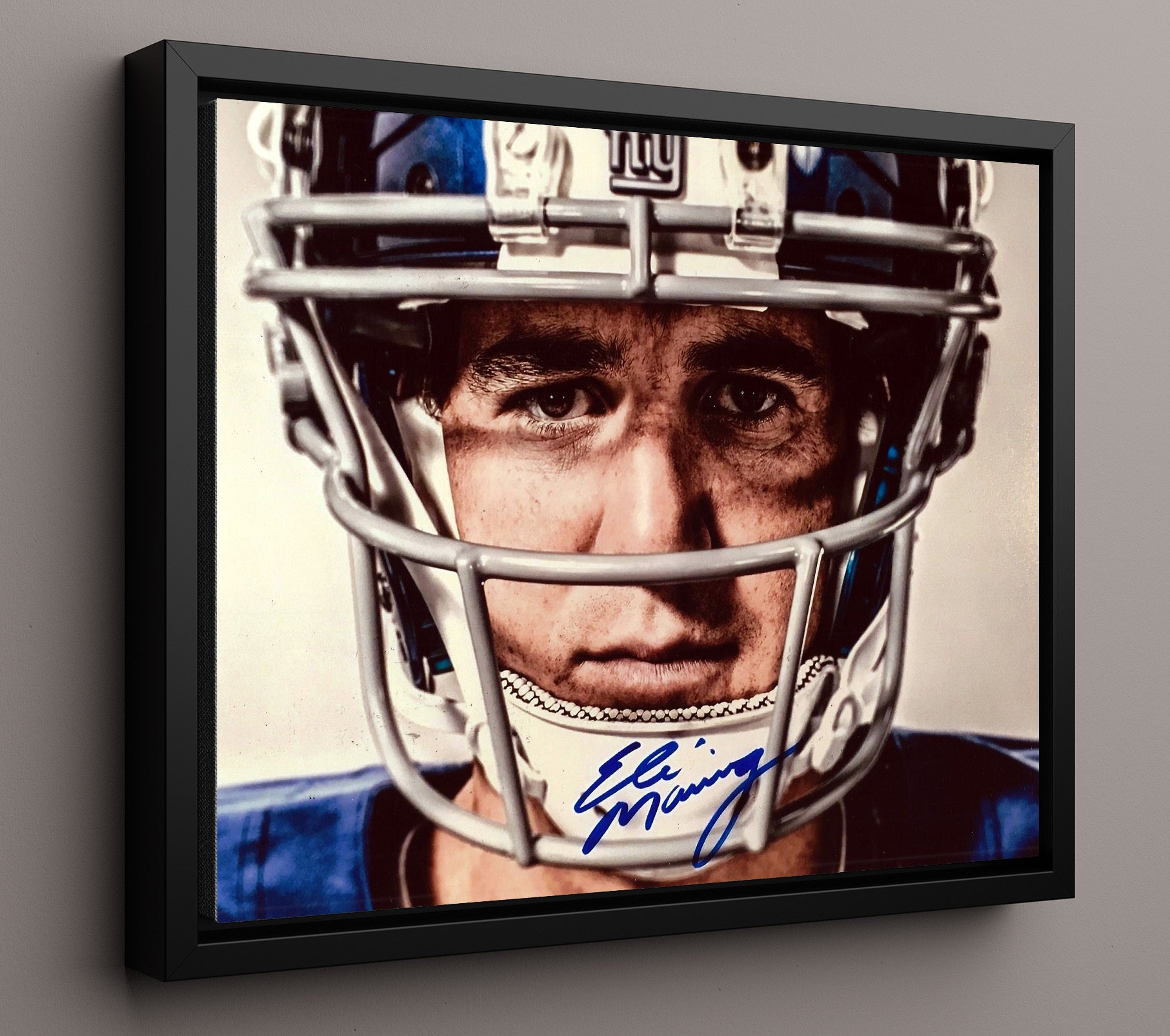 Eli Manning - Big Blue Focus Football Wall Art - football wall art print