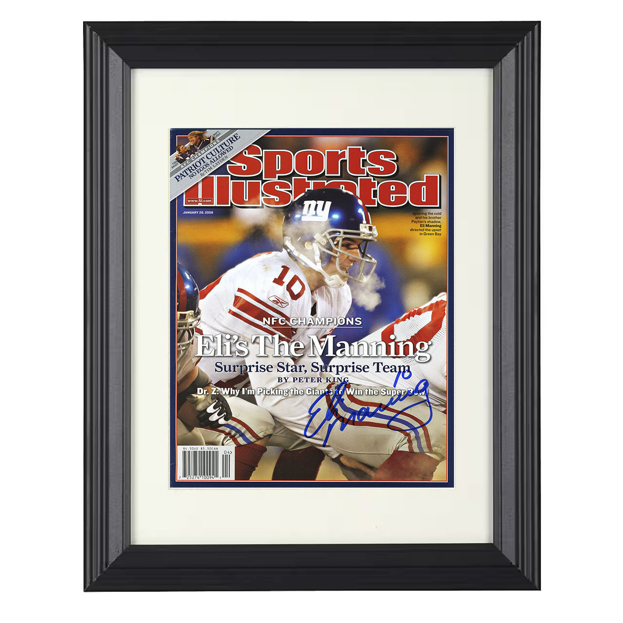 Eli Manning – New York the Manning Feature 2008 SI – 8x10 black beveled framed football wall art