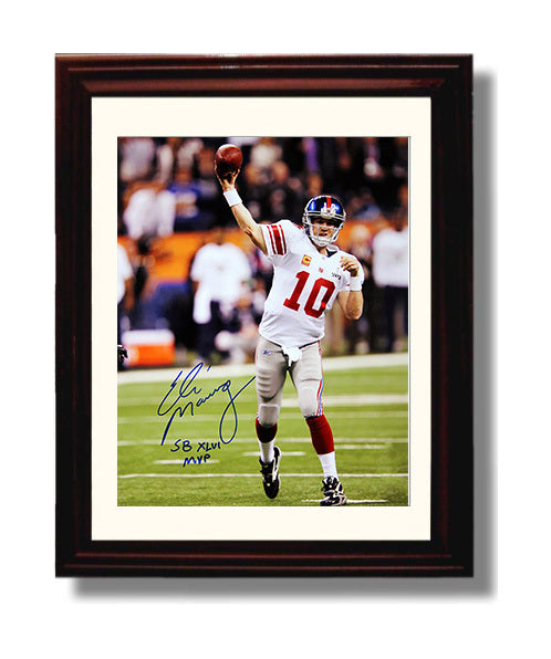 Eli Manning - New York Football Quarterback Passing Super Bowl XLVI MVP 2012 8x10 Canvas vintage football wall art
