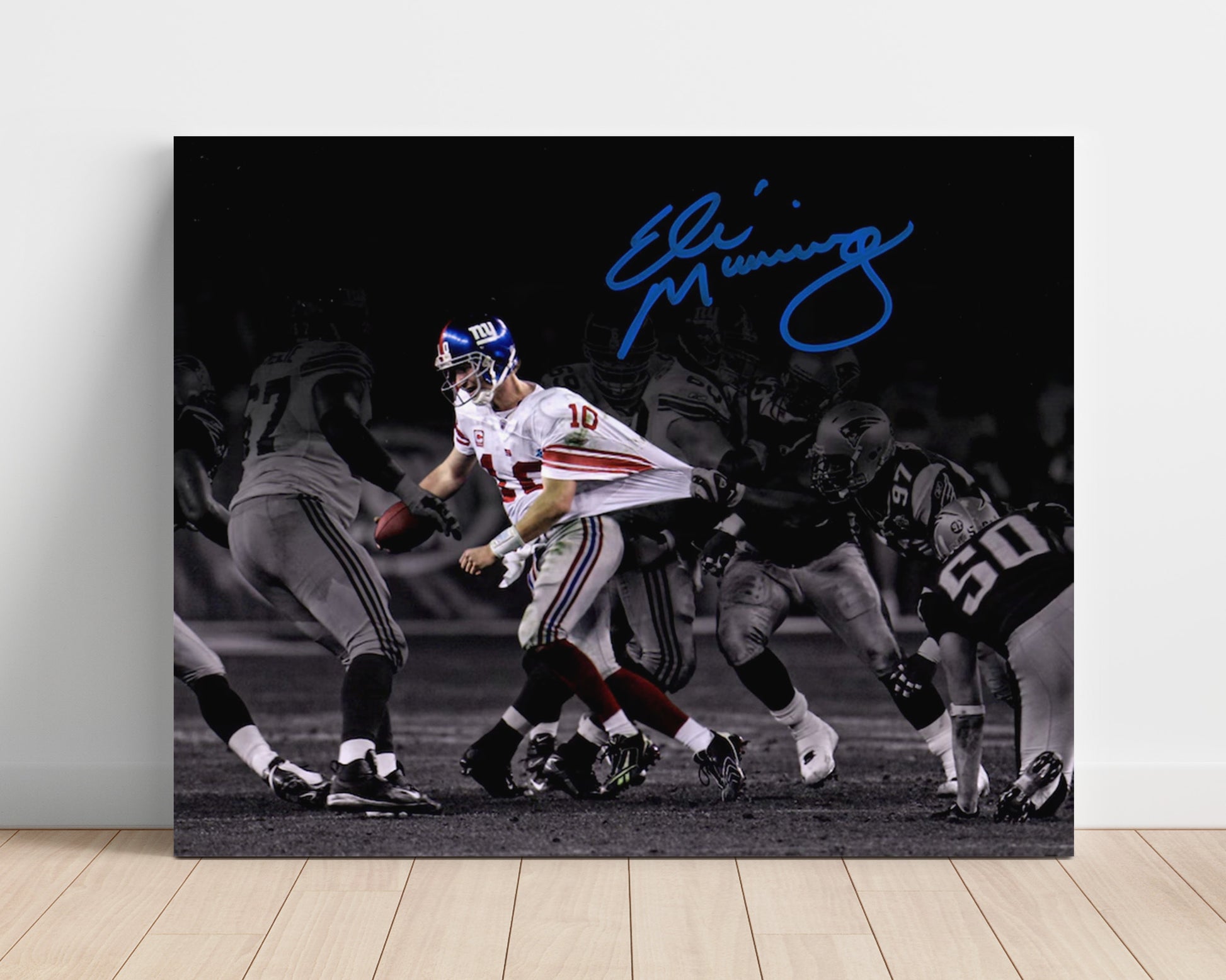 Eli Manning - the Escape Throw Football Wall Art - football wall art print