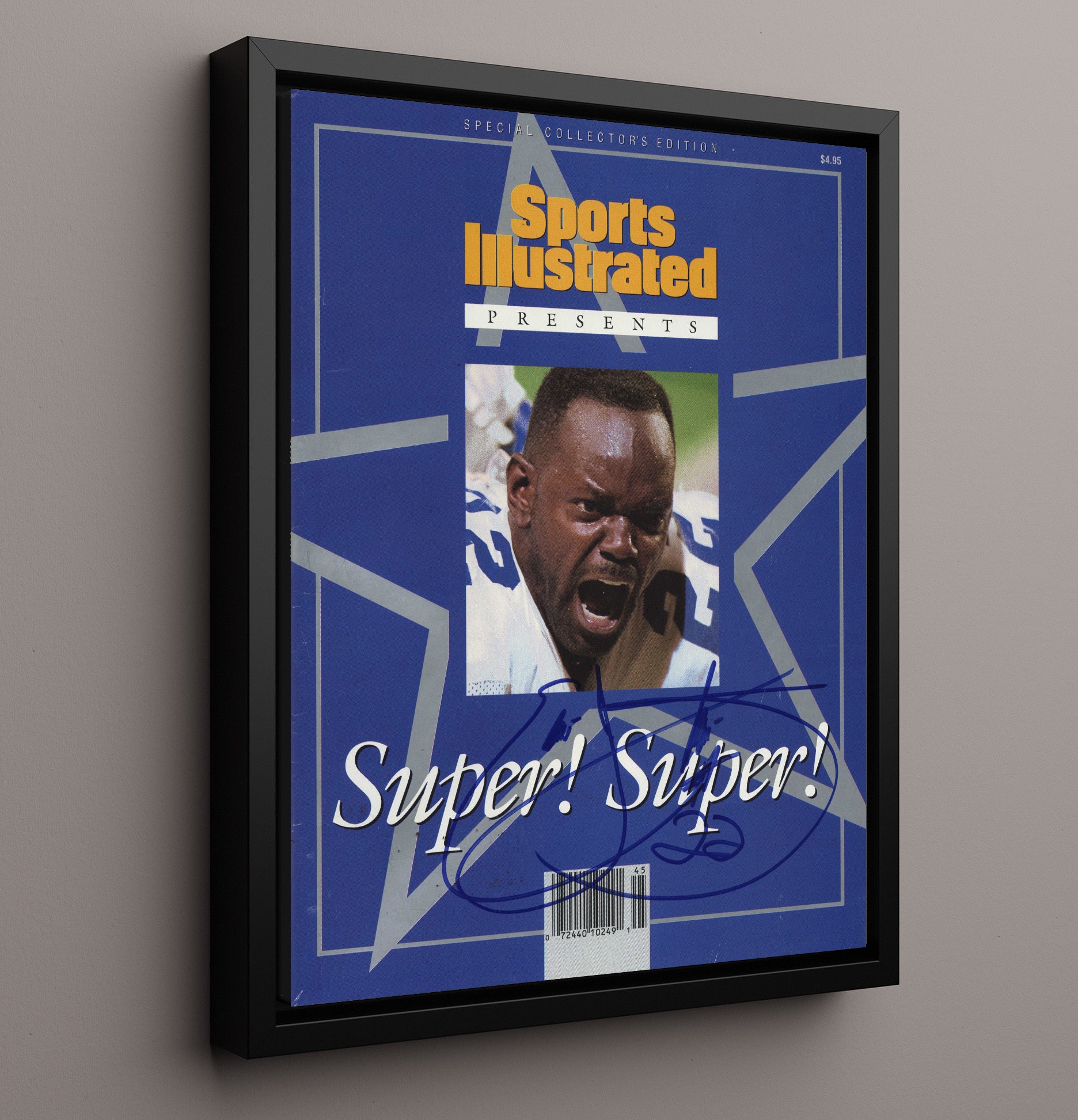 Emmitt Smith - Dallas Football Championship Commemorative Run 1996 SI Cover Football Wall Art - football wall art print