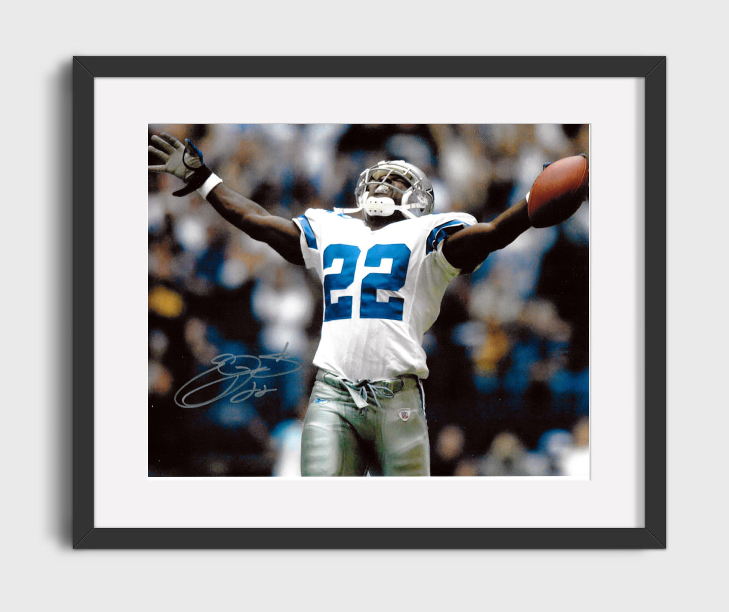 Emmitt Smith - Touchdown Glory Vintage Football Wall Art - 16x20 Gallery Frame football decor