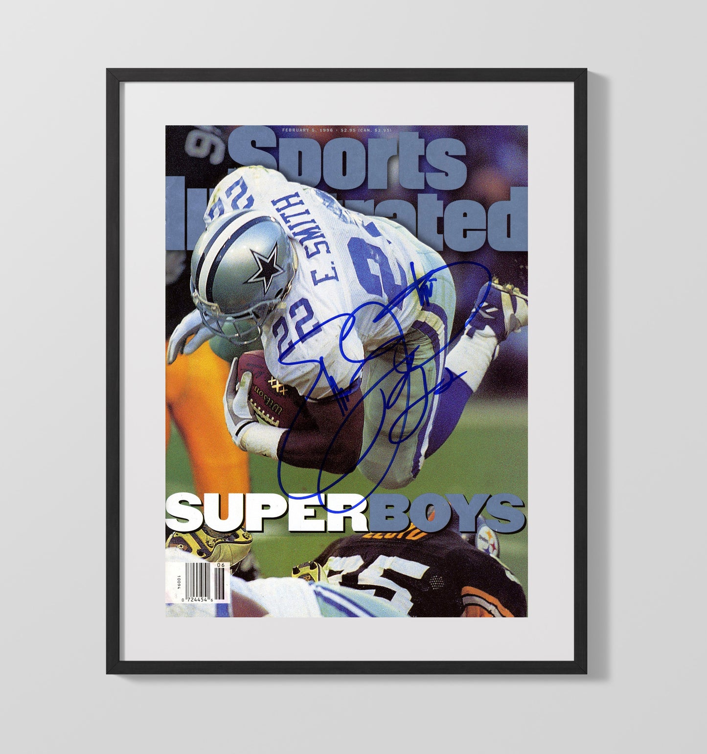 Emmitt Smith Superboys - Star Power Vintage Football Wall Art - 16x20 Gallery Frame football decor