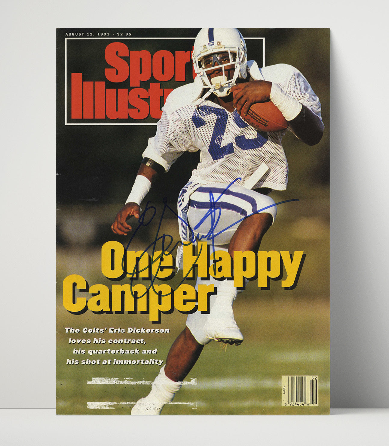 Eric Dickerson - Indianapolis football One Happy Camper SI Cover 1991 Vintage Football Wall Art - 16x20 Unframed Print football decor
