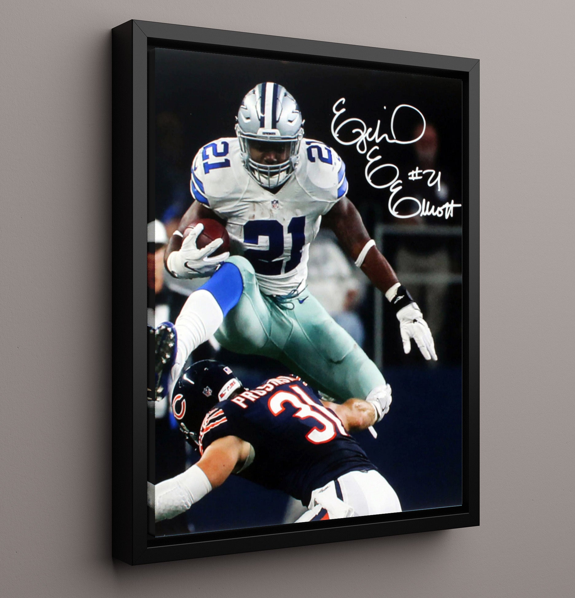 Ezekiel Elliott - Zeke Hurdle Football Wall Art - football wall art print