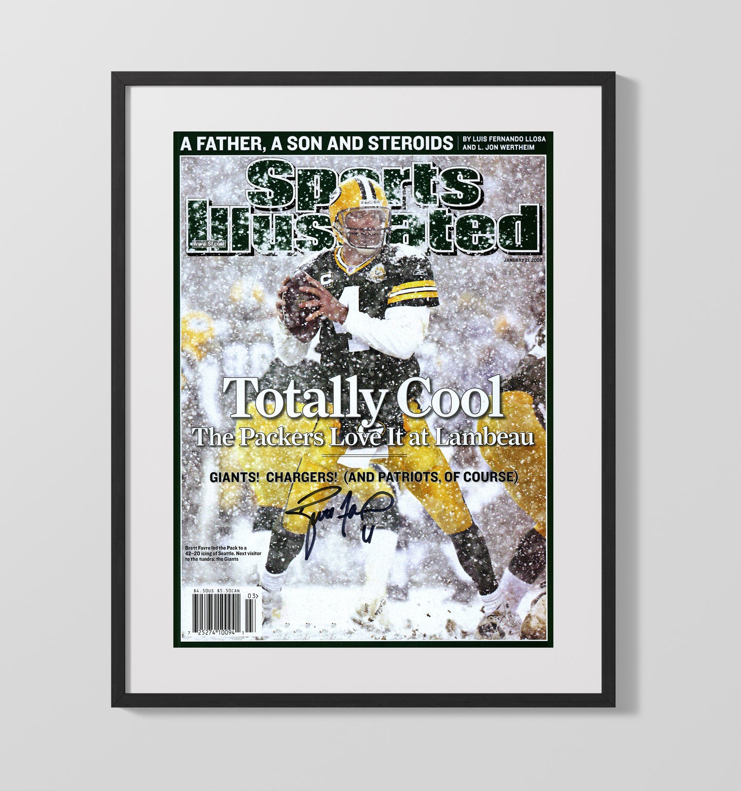 Favre Totally Cool - Snow and Swagger Vintage Football Wall Art - 16x20 Gallery Frame football decor