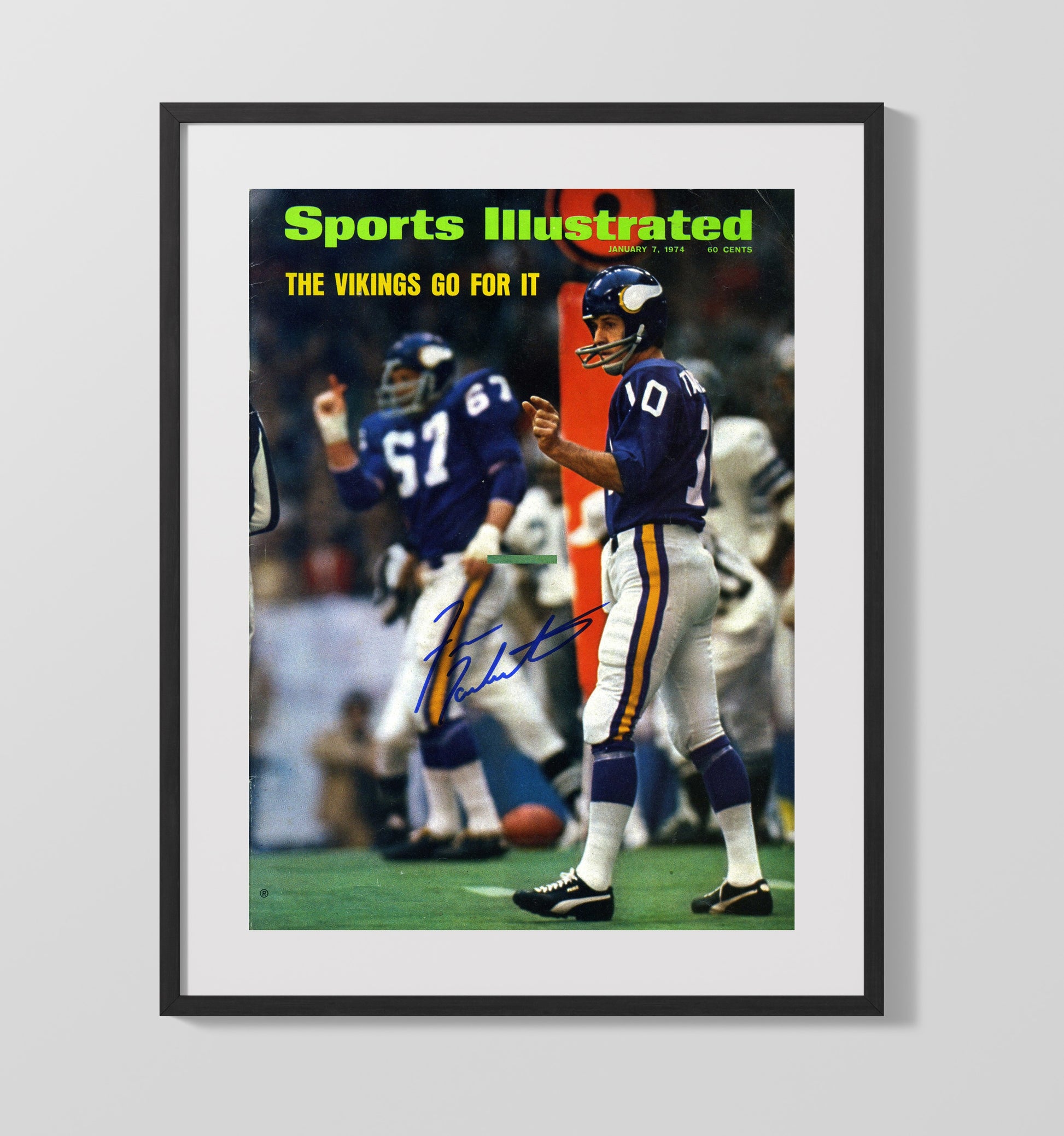 Fran Tarkenton - Viking Valor Vintage Football Wall Art - 16x20 Gallery Frame football decor