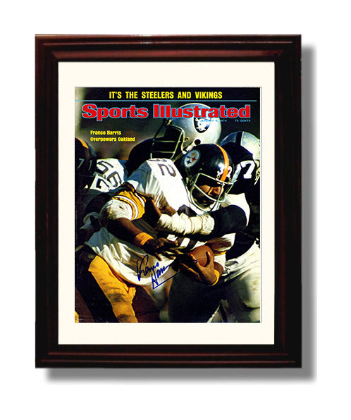 Franco Harris - Pittsburgh Football Power Run vs Oakland 1975 SI Cover 8x10 Canvas vintage football wall art