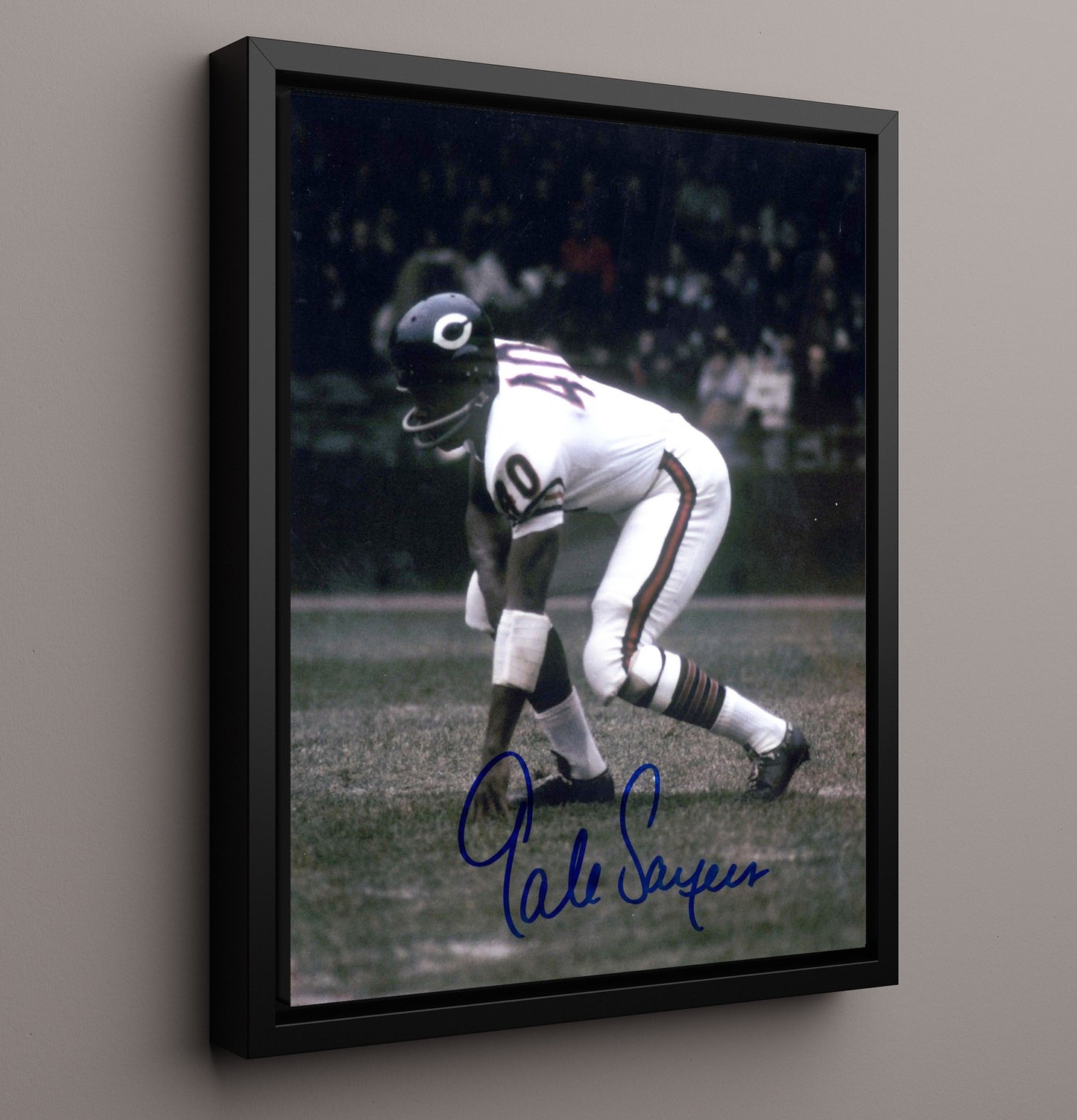 Gale Sayers - Chicago Football Three Point Stance Spotlight Football Wall Art - football wall art print