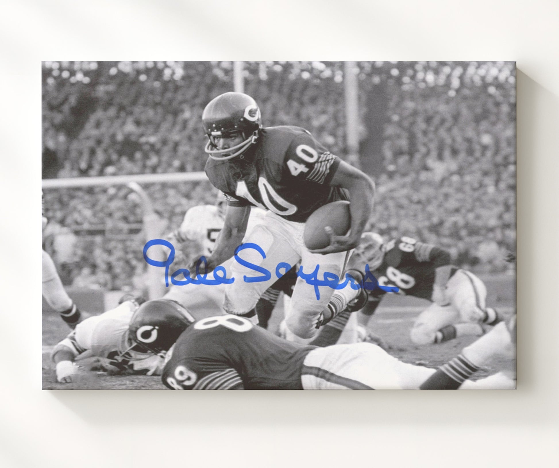 Gale Sayers - Kansas Comet in Motion Vintage Football Wall Art - 20x24 Canvas football decor