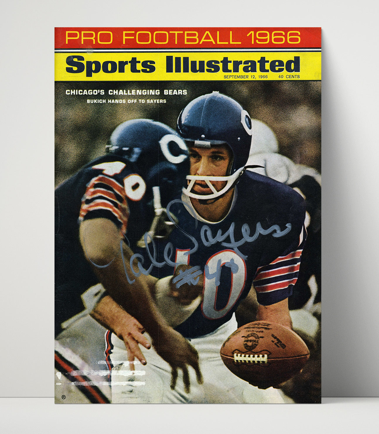 Gayle Sayers - Chicago Football Bukich Hands Off Play SI Cover 1966 Football Wall Art - football wall art print