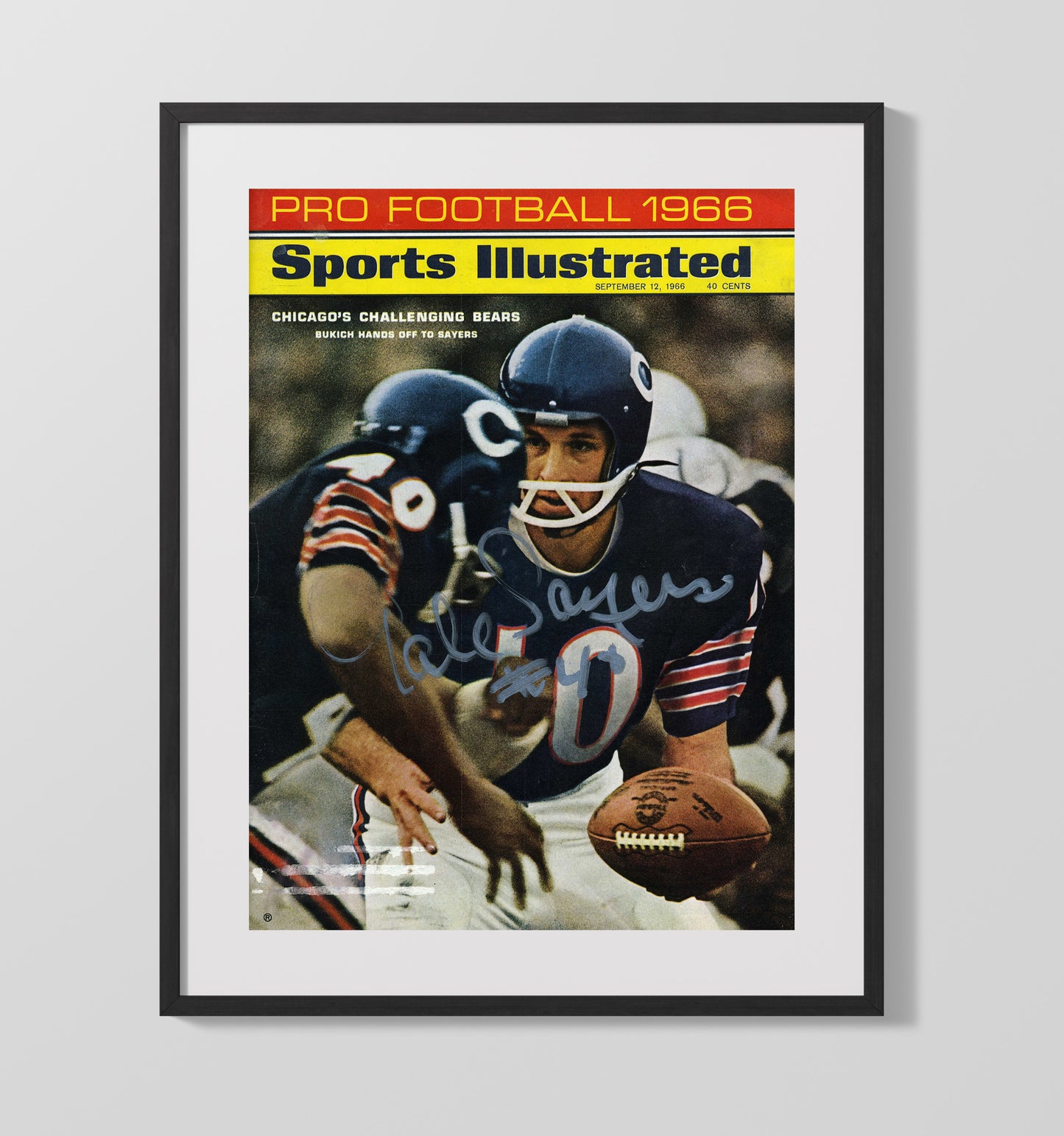 Gayle Sayers - Chicago Football Bukich Hands Off Play SI Cover 1966 Football Wall Art - football wall art print