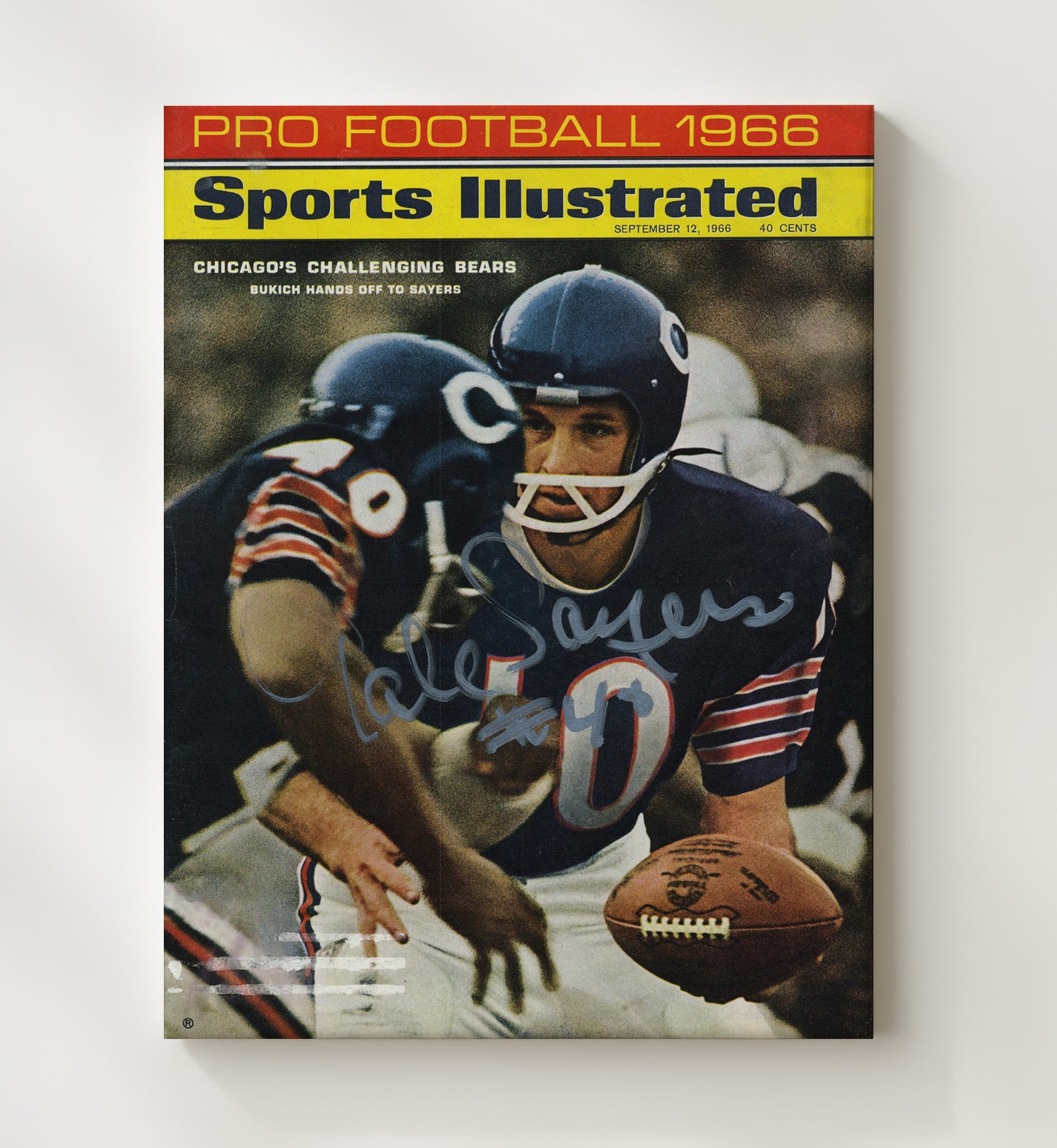 Gayle Sayers - Chicago Football Bukich Hands Off Play SI Cover 1966 Football Wall Art - football wall art print