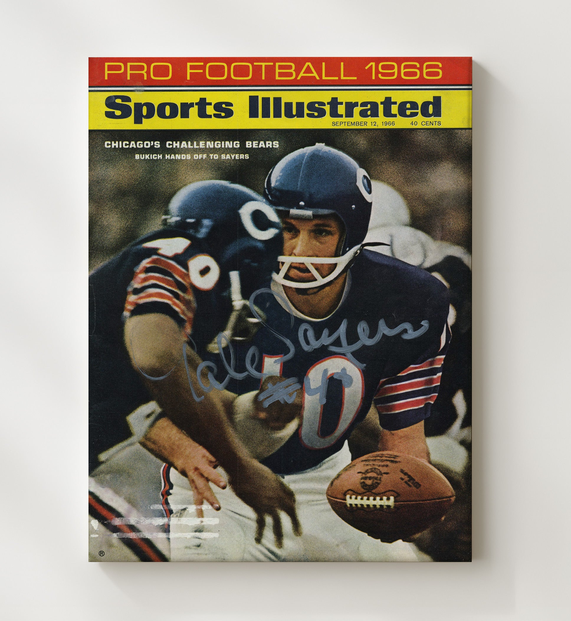 Gayle Sayers - Chicago Football Bukich Hands Off Play SI Cover 1966 Football Wall Art - football wall art print