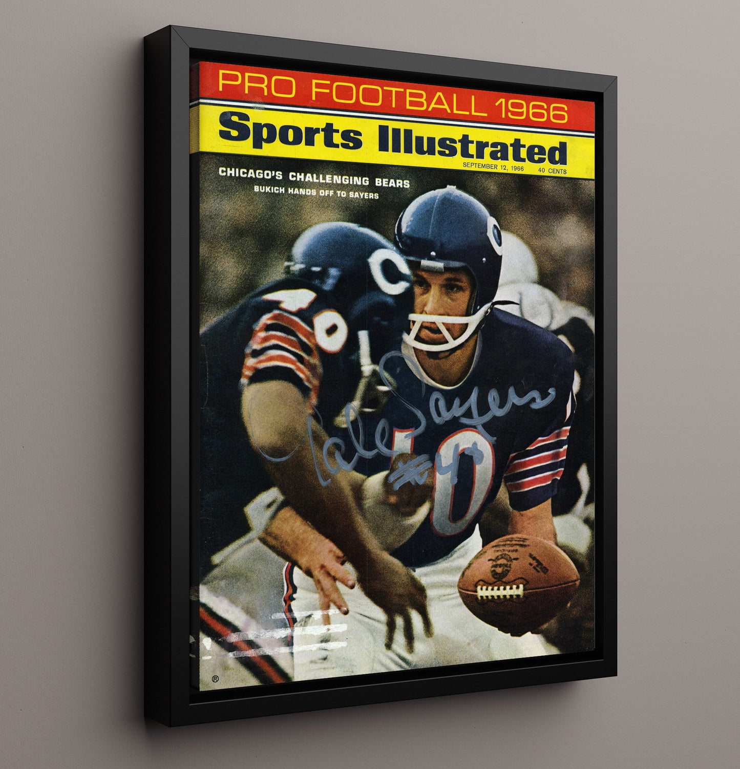 Gayle Sayers - Chicago Football Bukich Hands Off Play SI Cover 1966 Football Wall Art - football wall art print