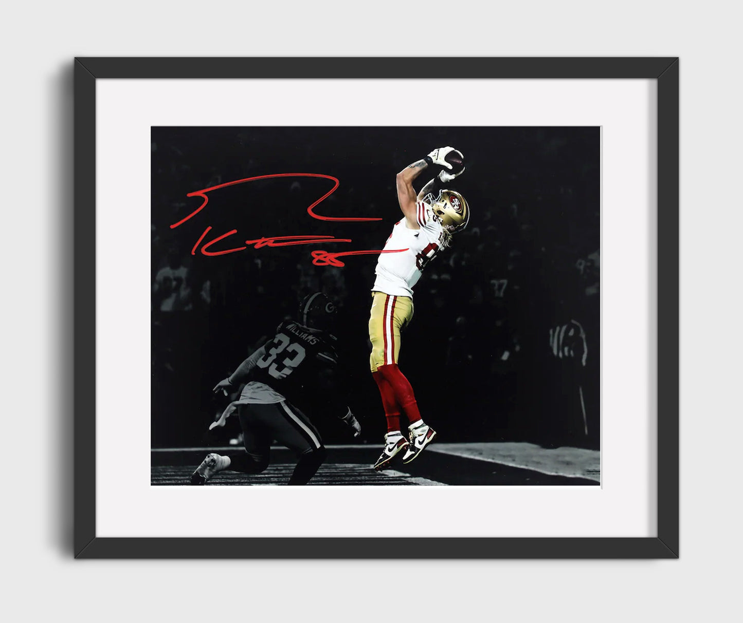 George Kittle - Niners Beast Vintage Football Wall Art - 16x20 Gallery Frame football decor