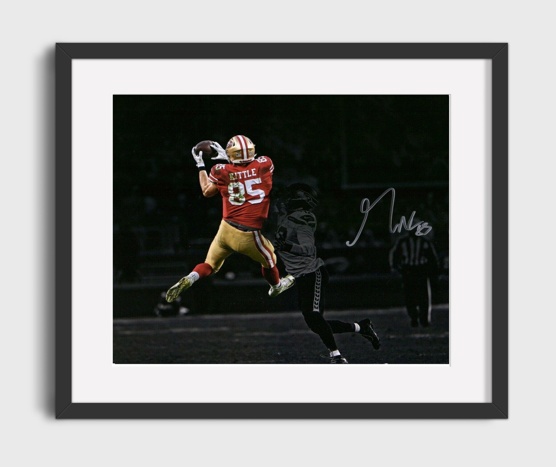 George Kittle - Spotlight Grab Football Wall Art - football wall art print