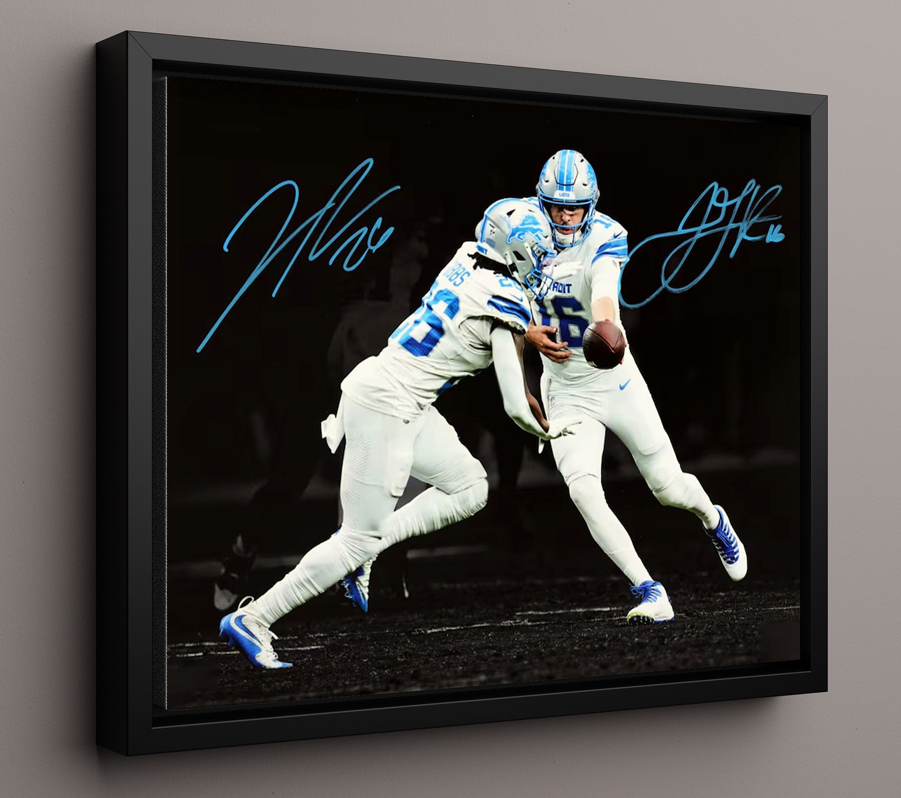 Gibbs and Goff - Lions Rising Football Wall Art - football wall art print