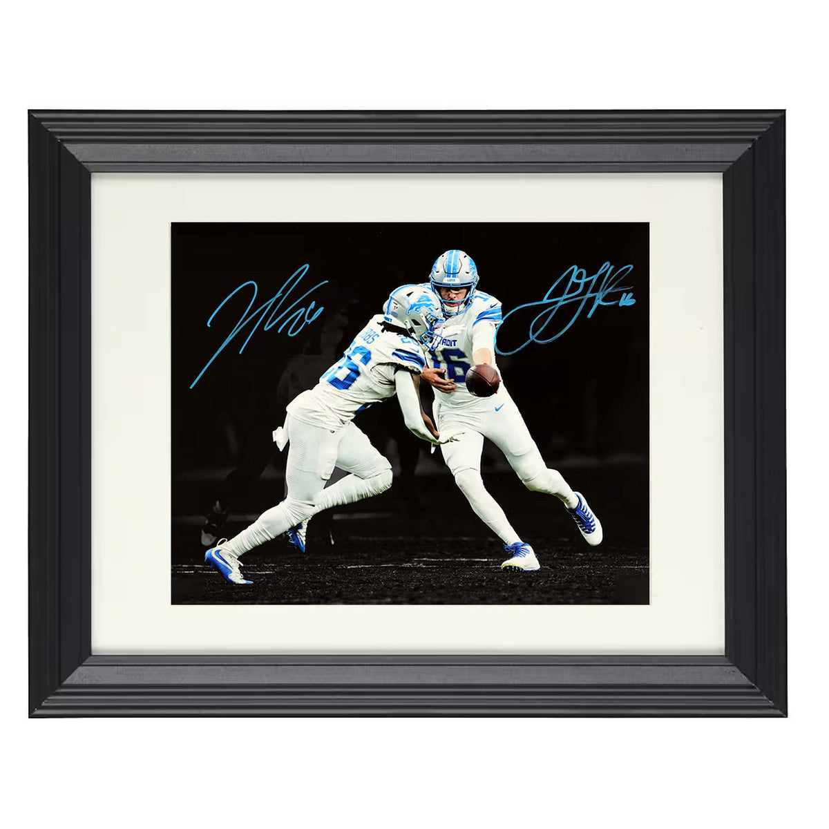 Gibbs and Goff - Lions Rising 8x10 Beveled Frame vintage football wall art