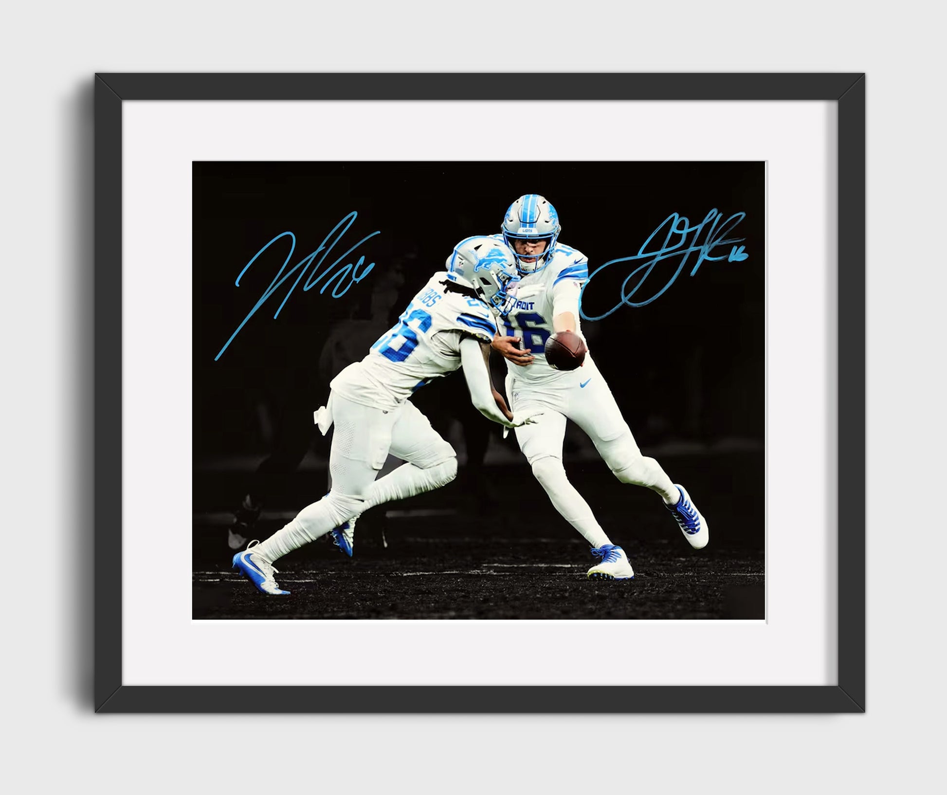 Gibbs and Goff - Lions Rising Vintage Football Wall Art - 16x20 Gallery Frame football decor