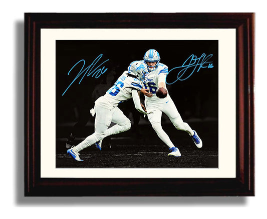 Gibbs and Goff - Lions Rising 8x10 Canvas vintage football wall art