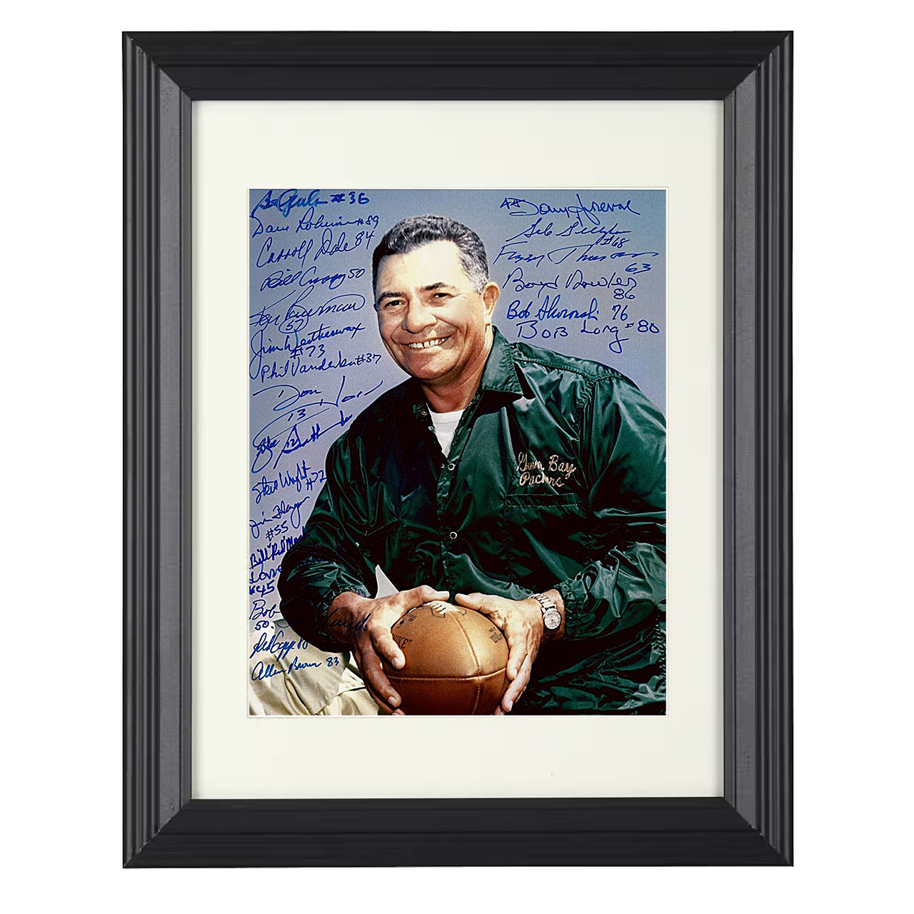 Green Bay – Vince Lombardi 1966 Team Image – 8x10 black beveled framed football wall art