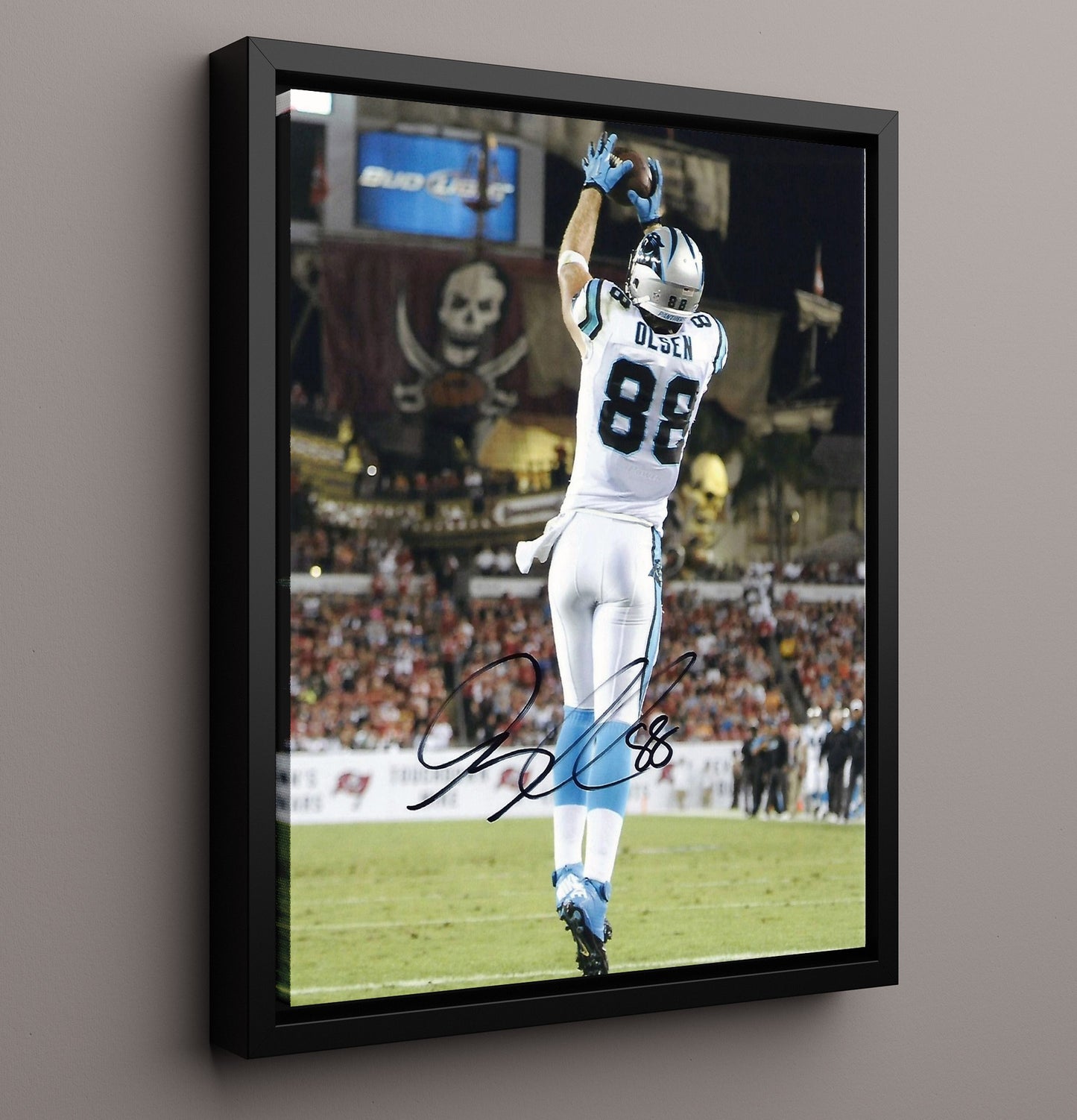 Greg Olsen - Hands Like Glue Vintage Football Wall Art - 16x20 Framed Canvas football decor