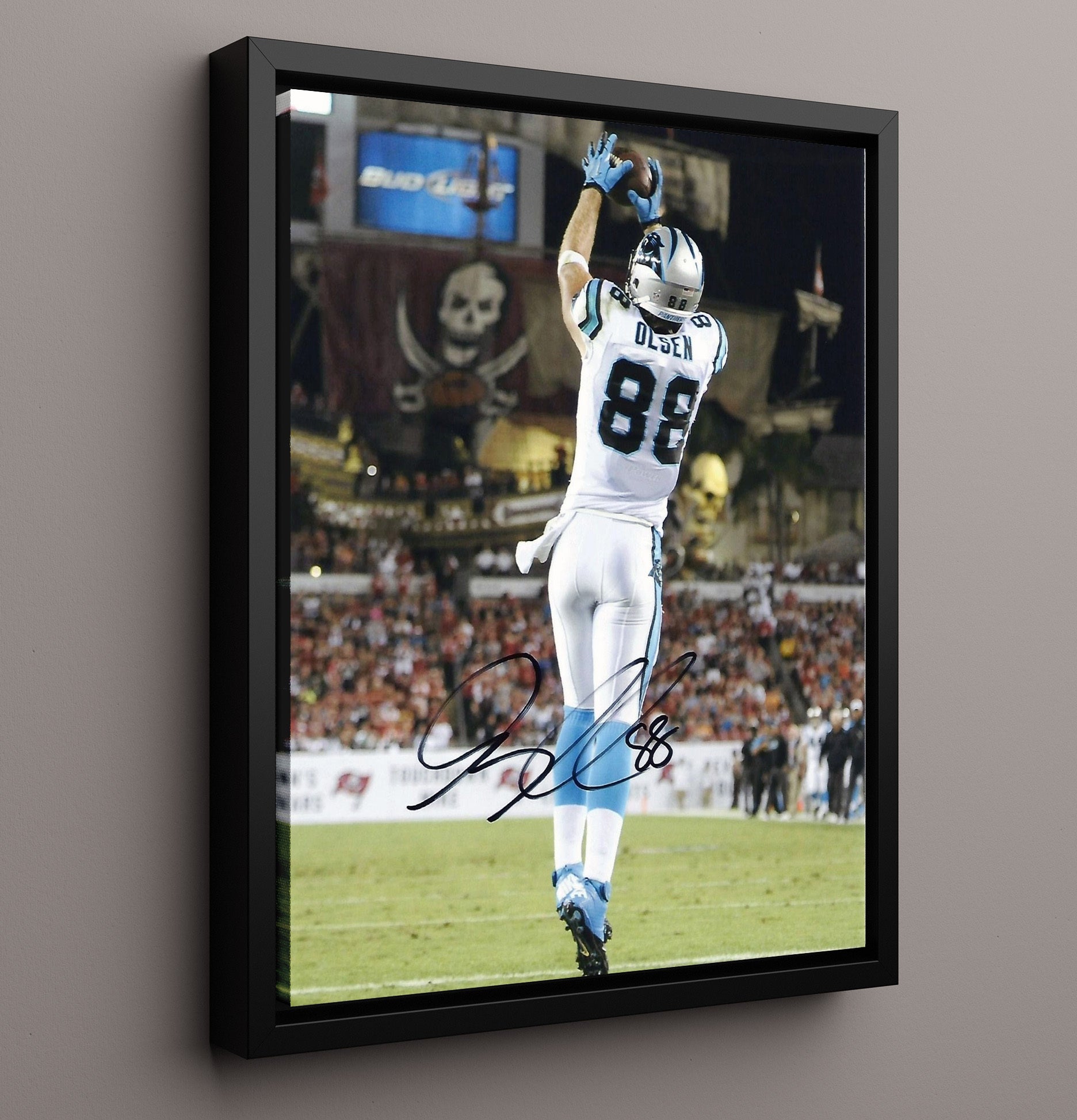 Greg Olsen - Hands Like Glue Vintage Football Wall Art - 16x20 Framed Canvas football decor