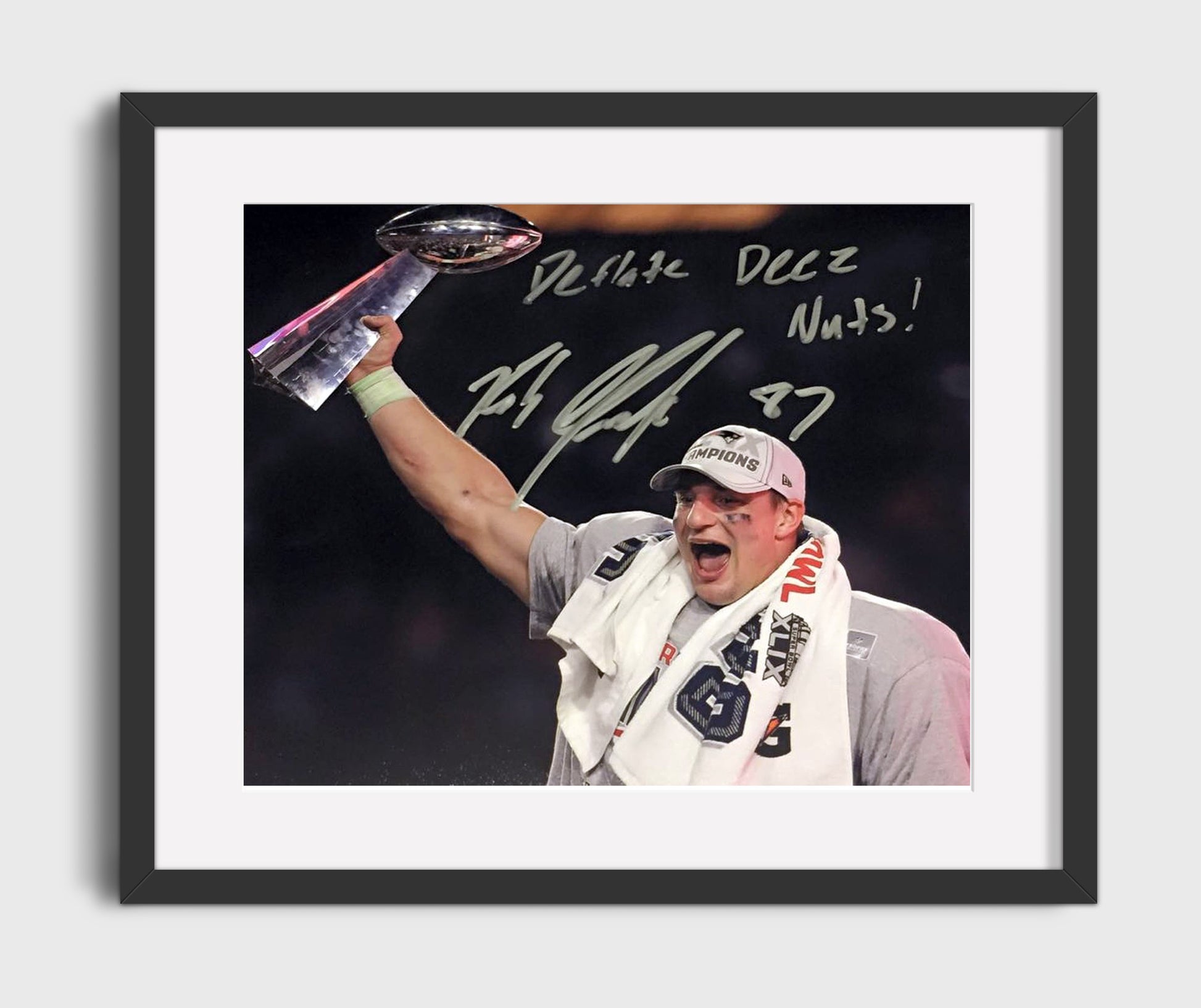 Gronkowski Trophy - Deflated Deez Nuts Football Wall Art - football wall art print