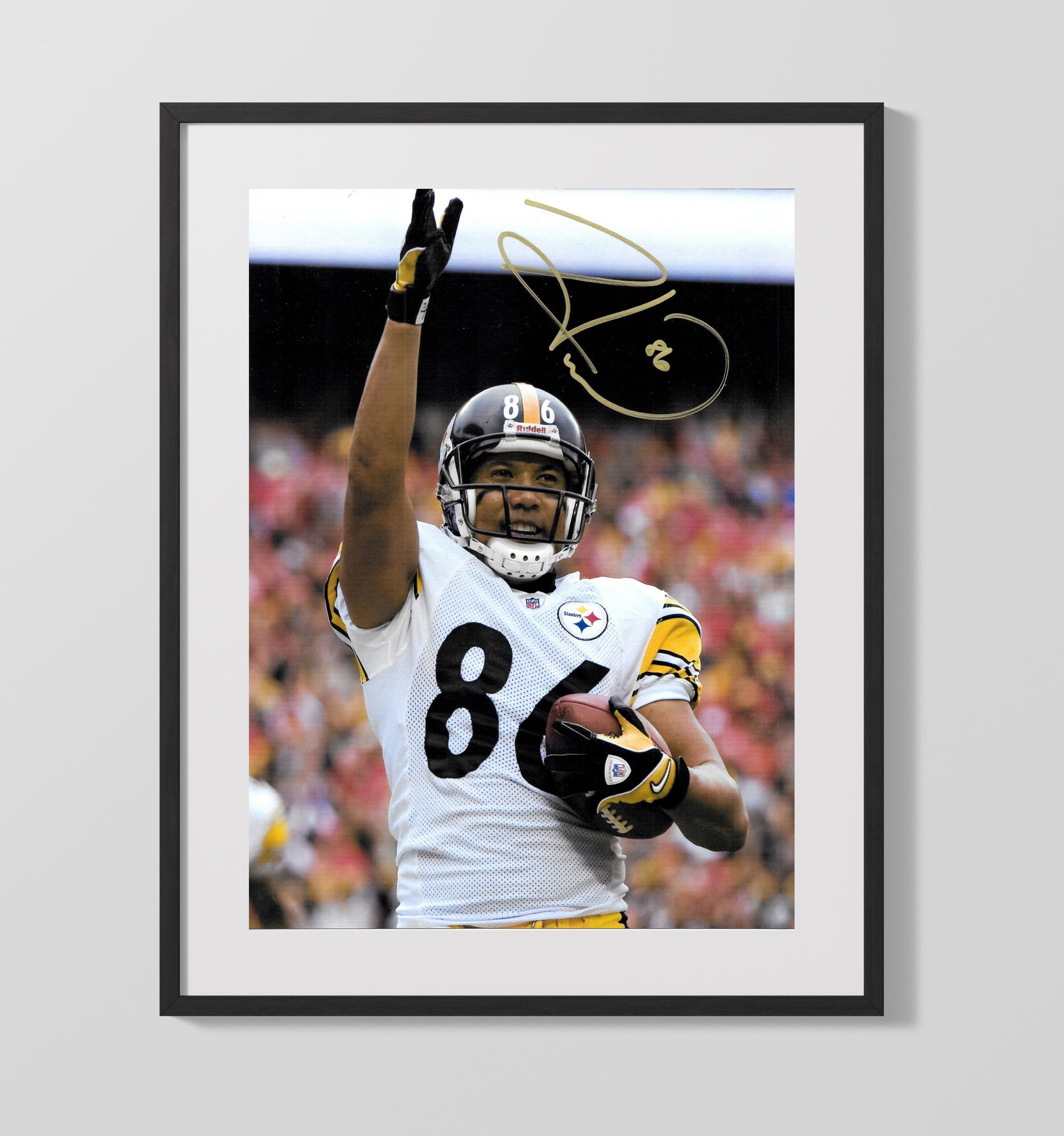 Hines Ward - Smile Assassin Vintage Football Wall Art - 16x20 Gallery Frame football decor