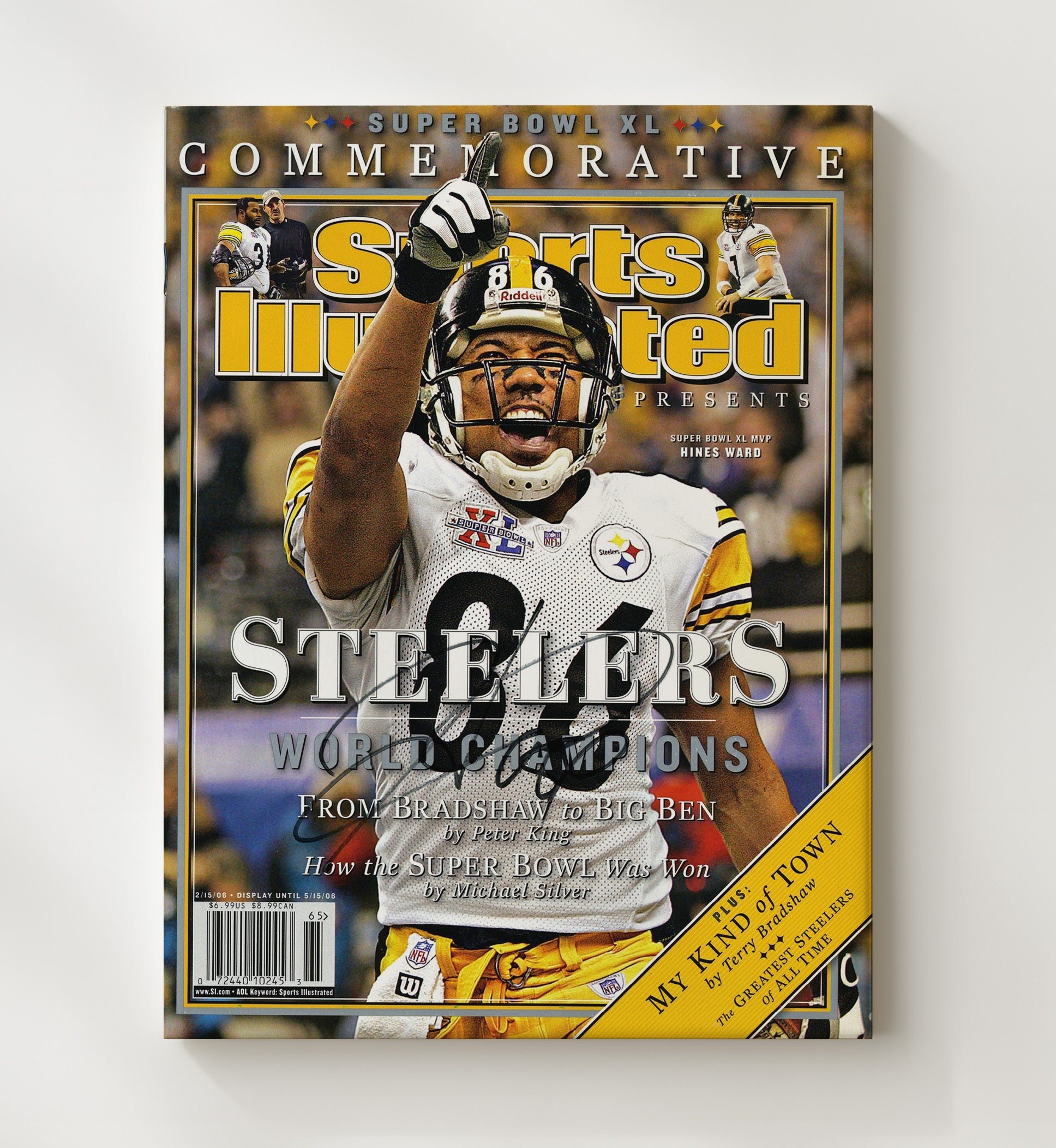 Hines Ward Super Bowl Xl - Steel Celebration Football Wall Art - football wall art print