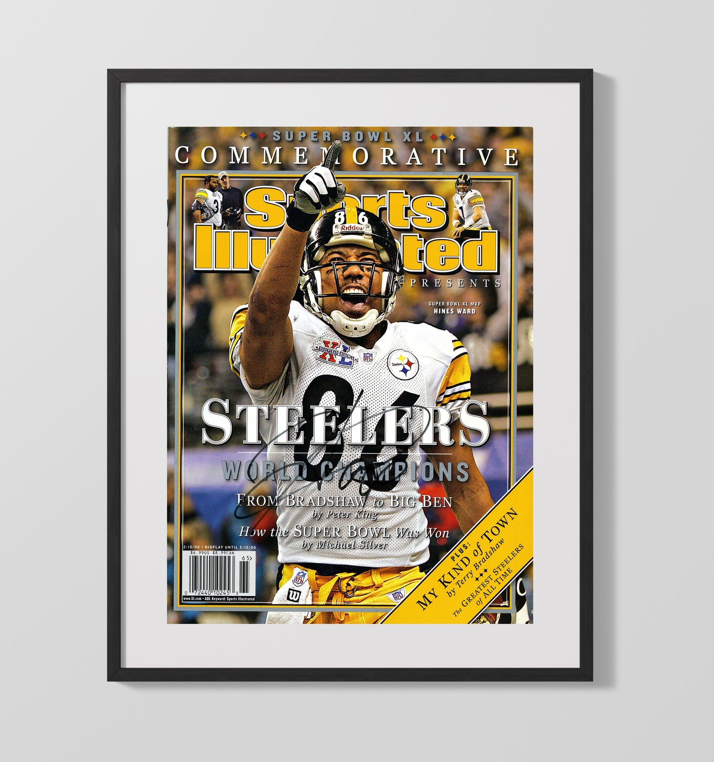 Hines Ward Super Bowl Xl - Steel Celebration Football Wall Art - football wall art print