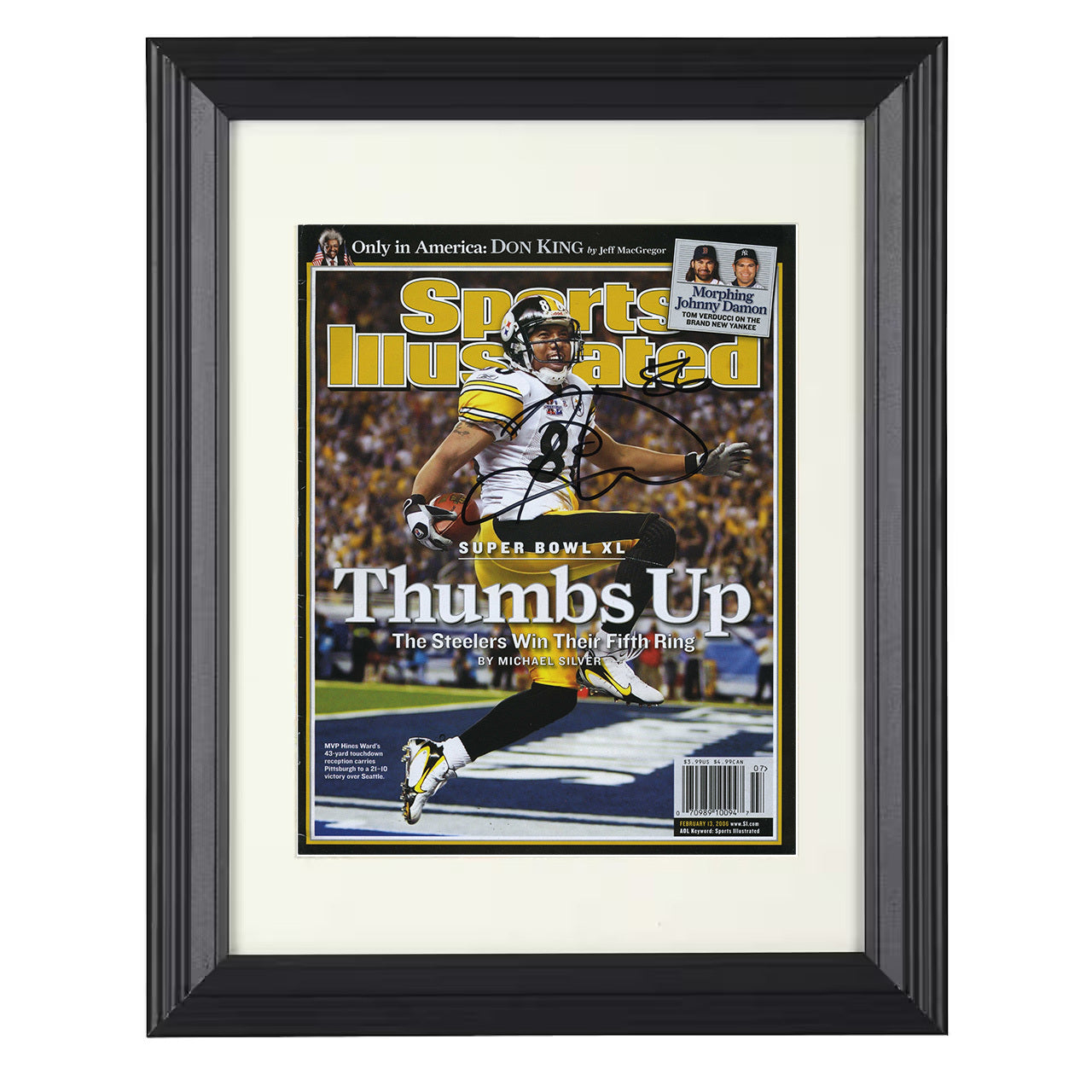Hines Ward Thumbs Up – Fifth Ring Flair Image – 8x10 black beveled framed football wall art