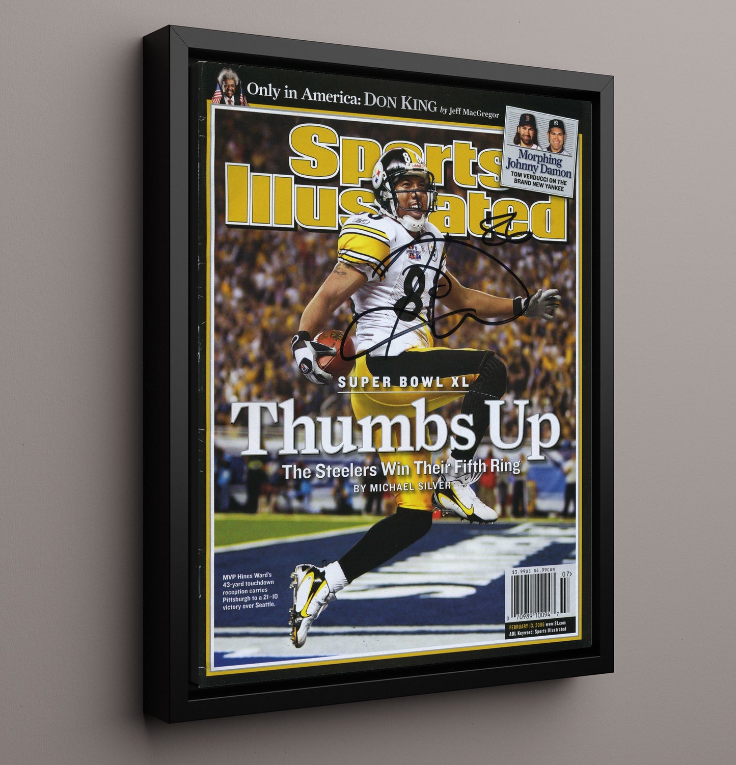 Hines Ward Thumbs Up - Fifth Ring Flair Football Wall Art - football wall art print