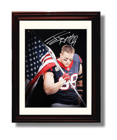 JJ Watt - Houston Football Defensive End American Flag Entrance 8x10 Canvas vintage football wall art