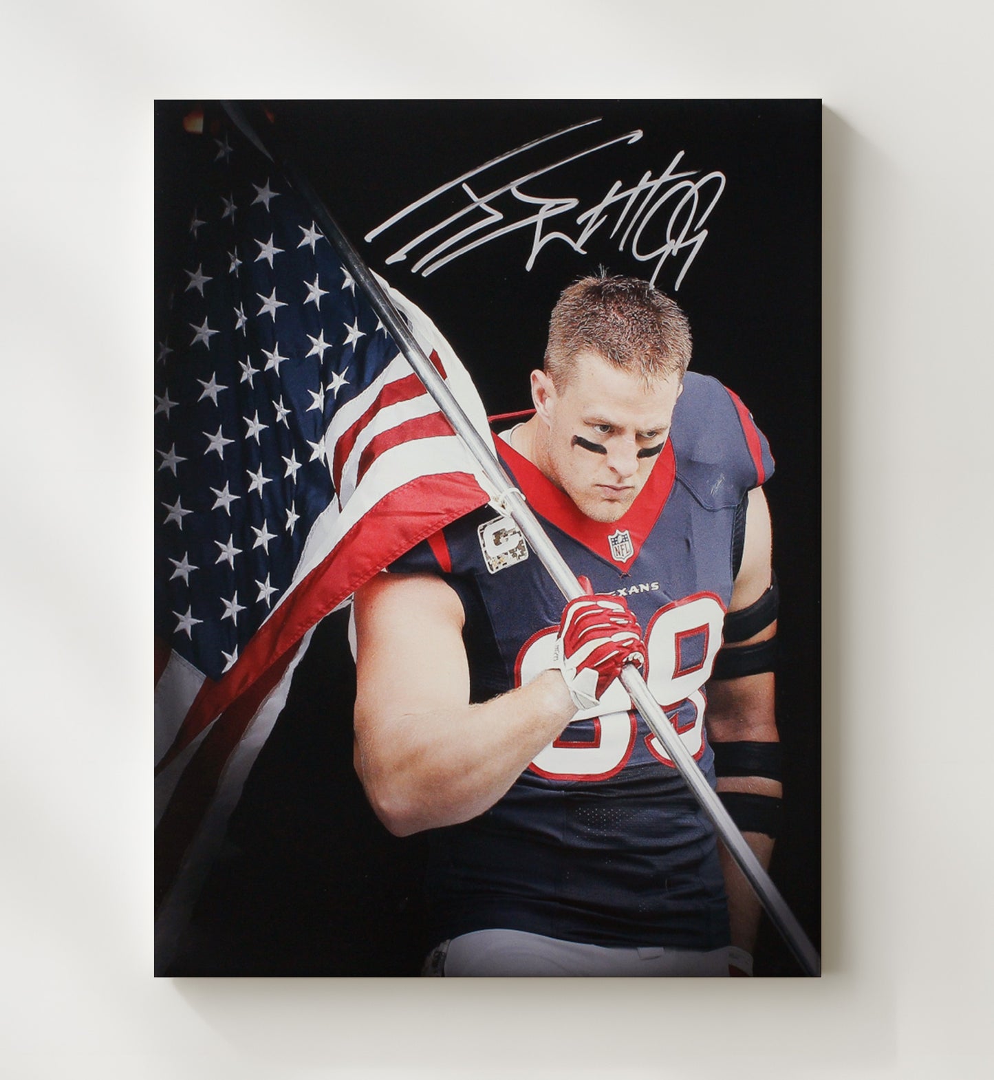 Jj Watt - Houston Football Defensive End American Flag Entrance Football Wall Art - football wall art print