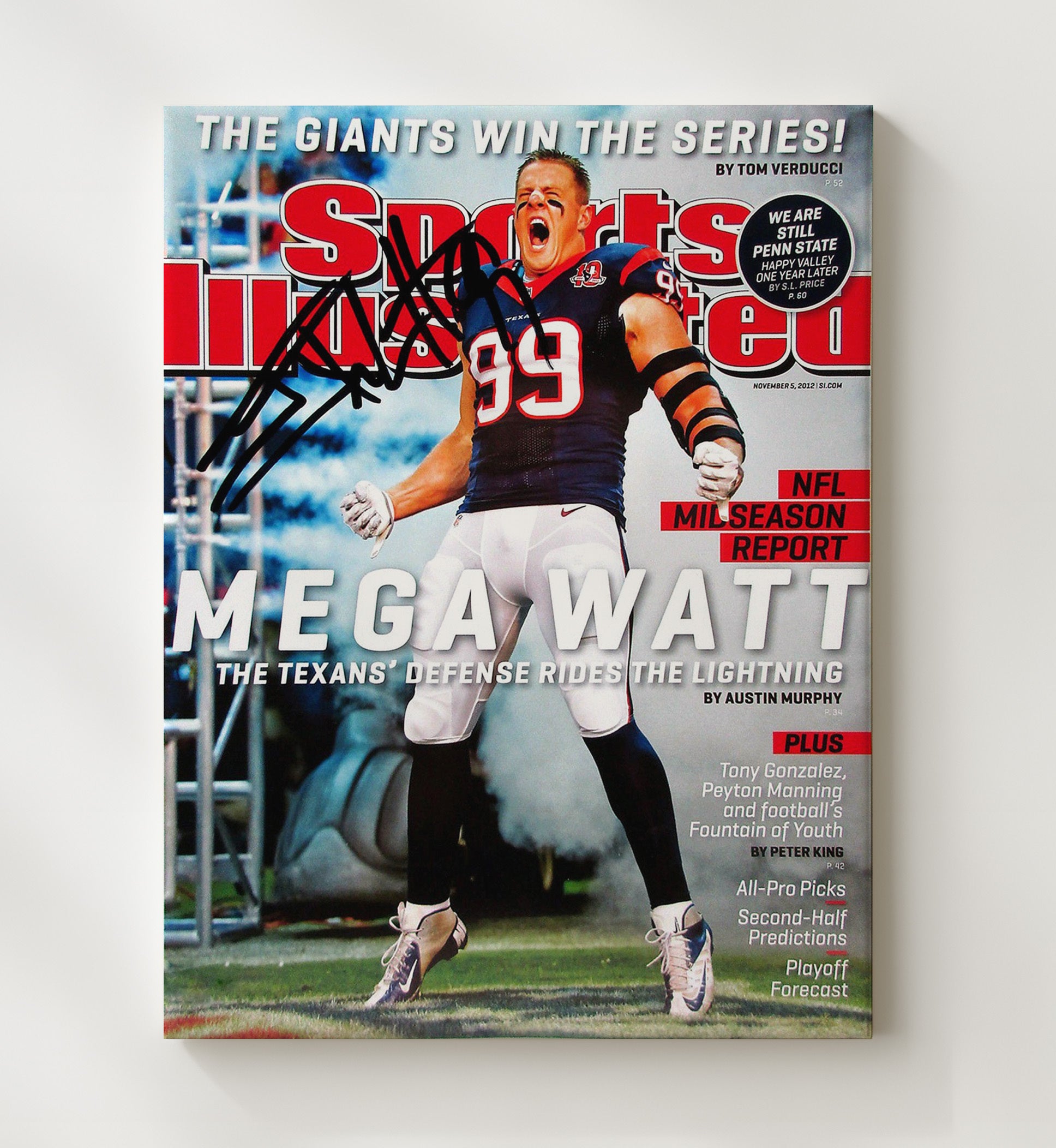 Jj Watt Mega Watt - Defense Sparks Football Wall Art - football wall art print