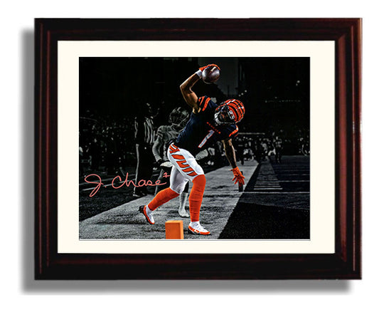 JaMarr Chase Spike - End Zone Thunder 8x10 Canvas vintage football wall art