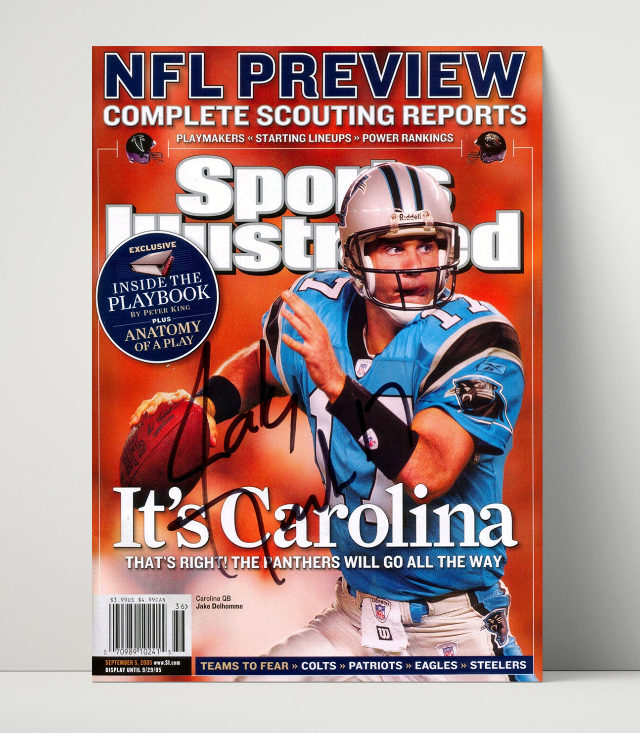 Jake Delhomme - Its Carolina Vintage Football Wall Art - 16x20 Unframed Print football decor