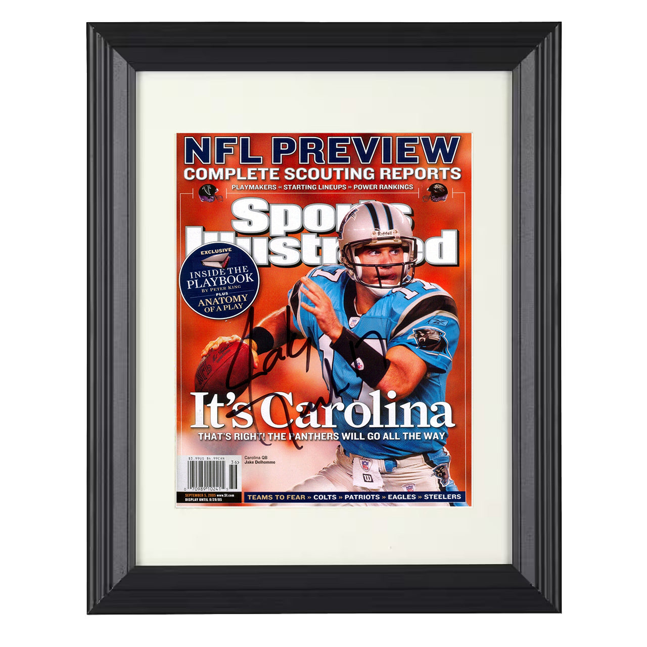Jake Delhomme – Its Carolina Image – 8x10 black beveled framed football wall art