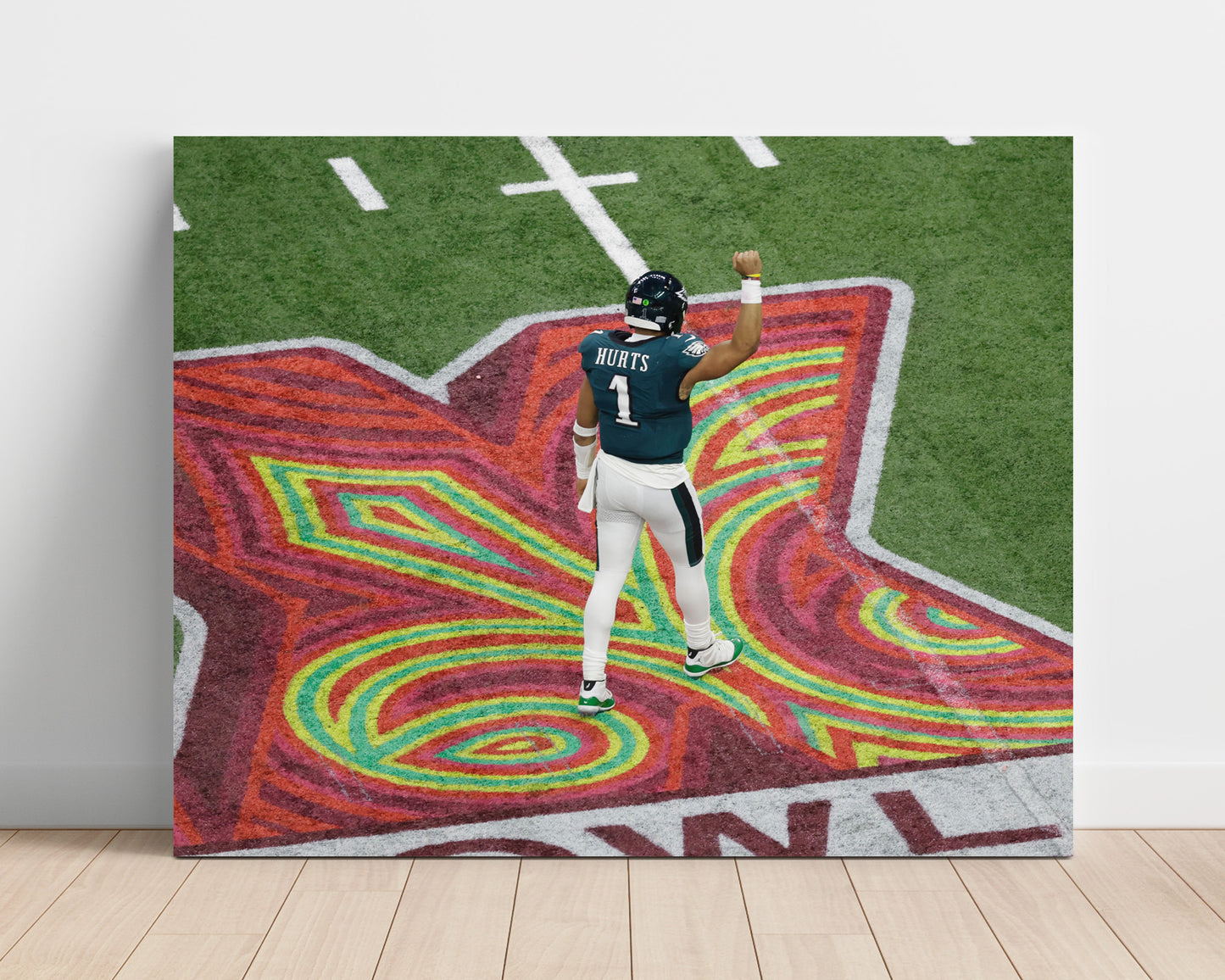 Jalen Hurts - Philadelphia Football Championship End Zone Celebration Football Wall Art - football wall art print