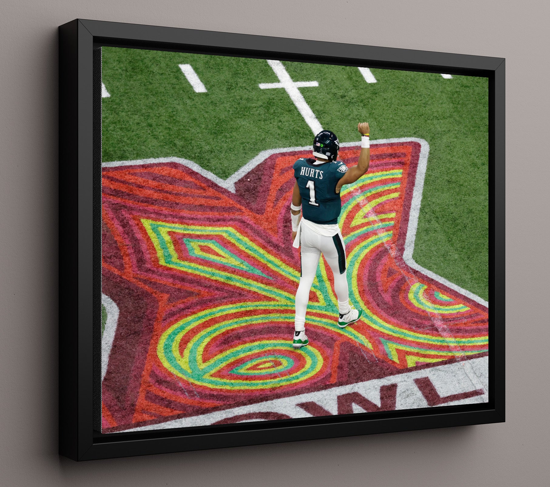 Jalen Hurts - Philadelphia Football Championship End Zone Celebration Football Wall Art - football wall art print