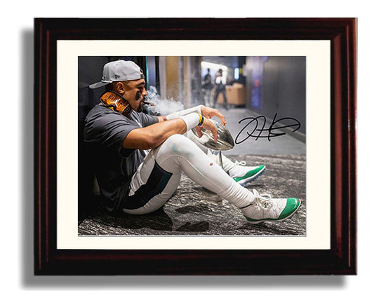 Jalen Hurts Trophy Cigar - Victory Smoke 8x10 Canvas vintage football wall art