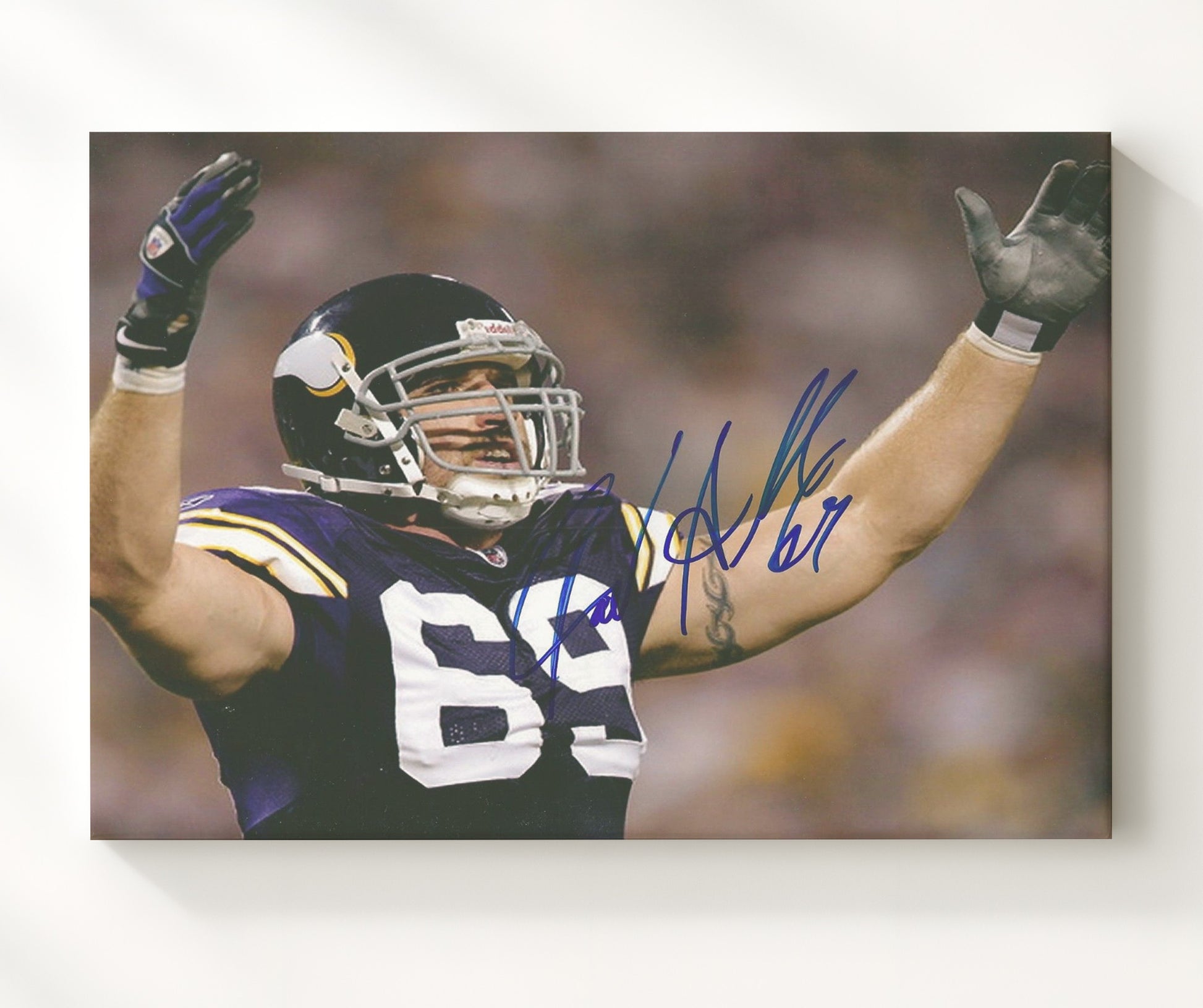 Jared Allen - Minnesota Football Sack Celebration Arms Raised Football Wall Art - football wall art print